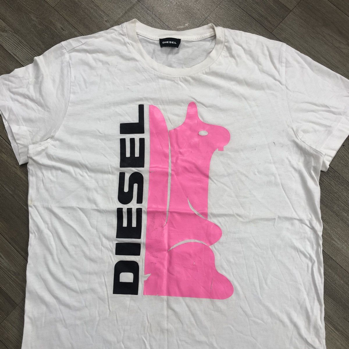 Diesel Vintage Diesel T Diego ZB Big Logo Rabbit White Tshirt Size US M / EU 48-50 / 2 - 2 Thumbnail