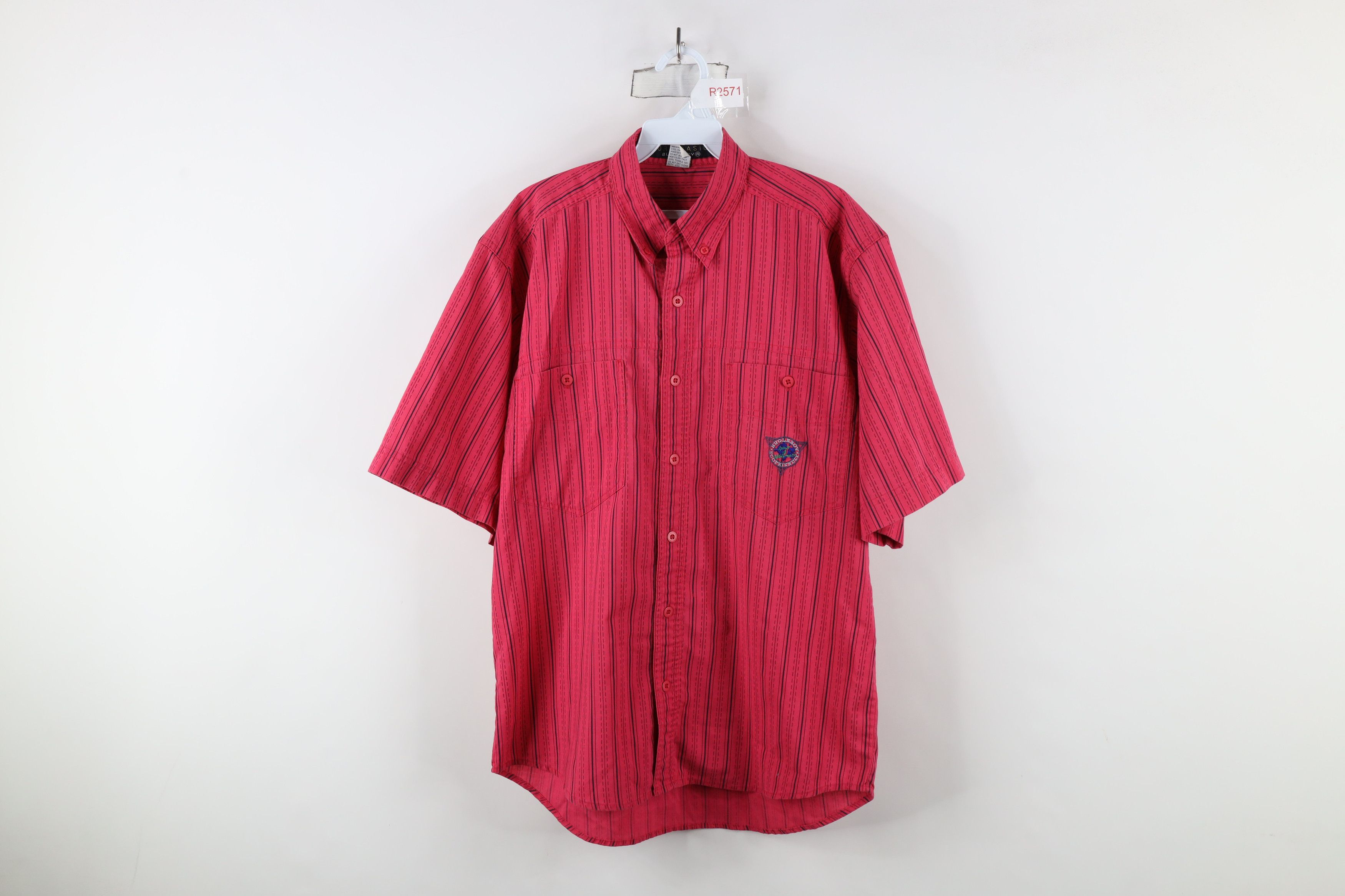 Vintage Vintage 90s Streetwear Short Sleeve Button Down Shirt Pink Size US M / EU 48-50 / 2 - 1 Thumbnail