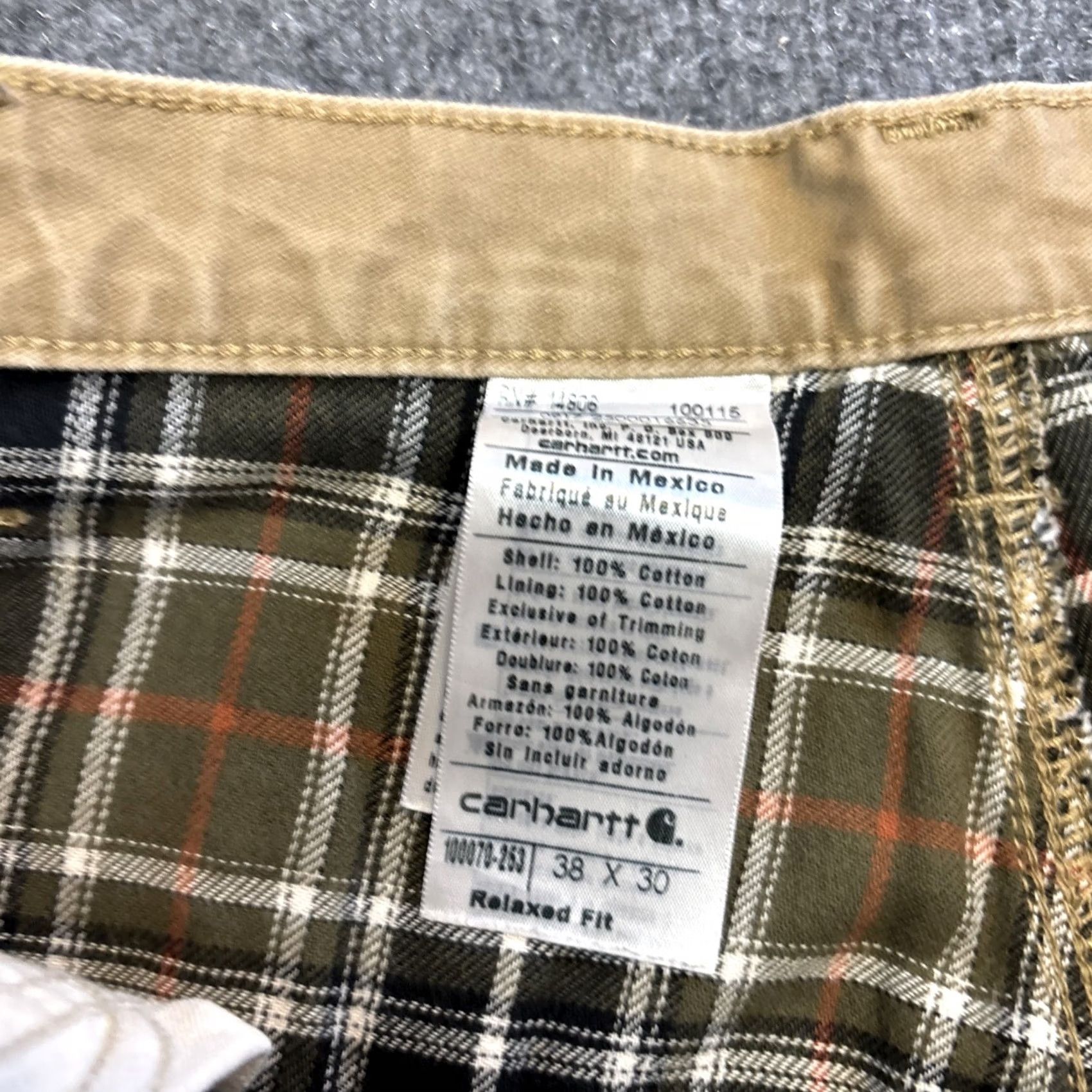 Carhartt VINTAGE Carhartt Pants Flannel Lined 100070-253 Relaxed Distressed Workwear 38x30 Beige Cotton Straight Mens Pants Size US 38 / EU 54 - 3 Thumbnail