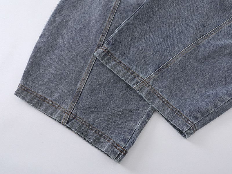 Jean American men's patchwork straight loose curved jeans Size US 32 / EU 48 - 6 Thumbnail