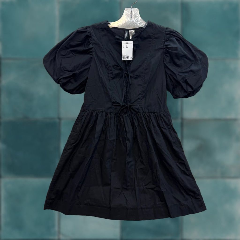 H&M VINTAGE NEW NWT H&M Black Puff Sleeve Mini Dress XS Size XS / US 0-2 / IT 36-38 - 1 Thumbnail
