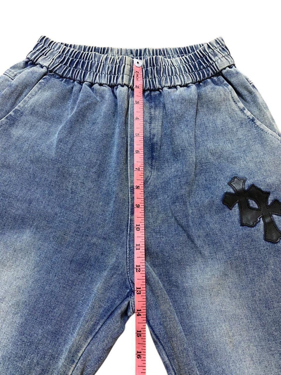 Japanese Brand 2000s Japanese Patchwork Chrome Heart Style Faded Jeans Size US 27 - 6 Thumbnail