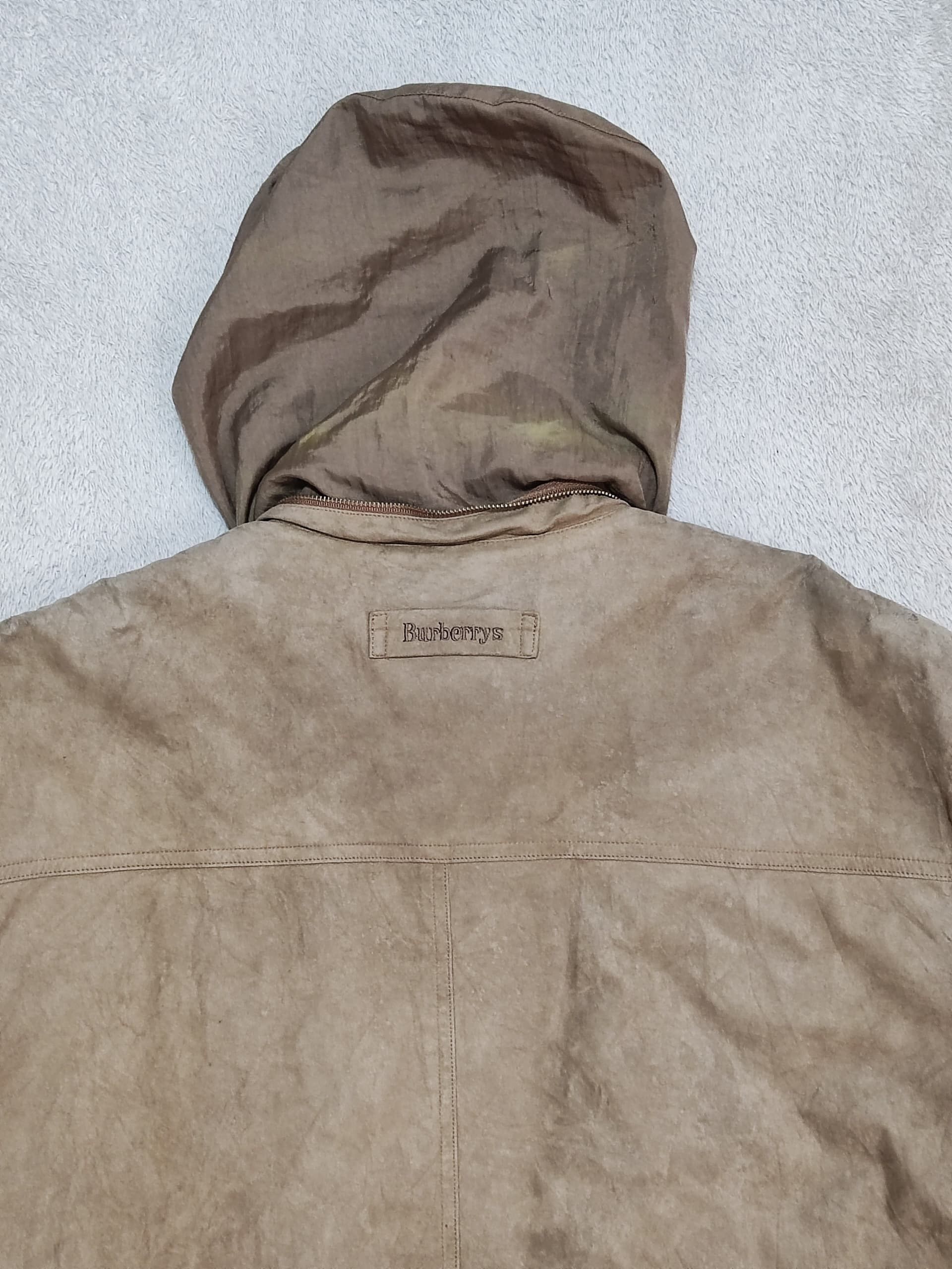 Burberry × Gosha Rubchinskiy Vintage 90s Burberrys Hooded Jacket Quilted Tan Japan Label Size US XL / EU 56 / 4 - 8 Thumbnail