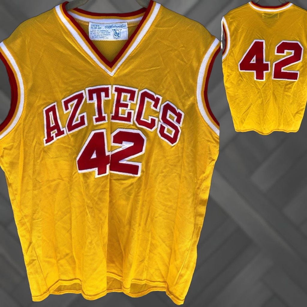 Vintage VINTAGE WA Goodman Sons Aztecs 42 Jersey Ladies Shirt XL LA Los Angeles V Neck Shirt Womens XL Aztecs 42 Jersey Size XL / US 12-14 / IT 48-50 - 1 Thumbnail