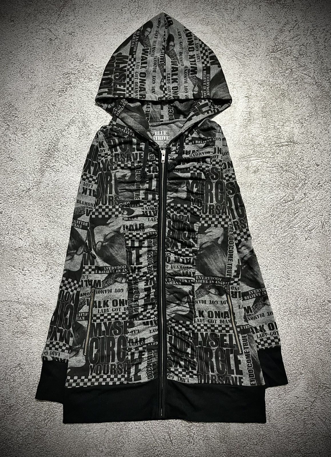 Japanese Brand Japanese Blue Strive Full Print Zip Hoodie y2k Size M / US 6-8 / IT 42-44 - 1 Thumbnail