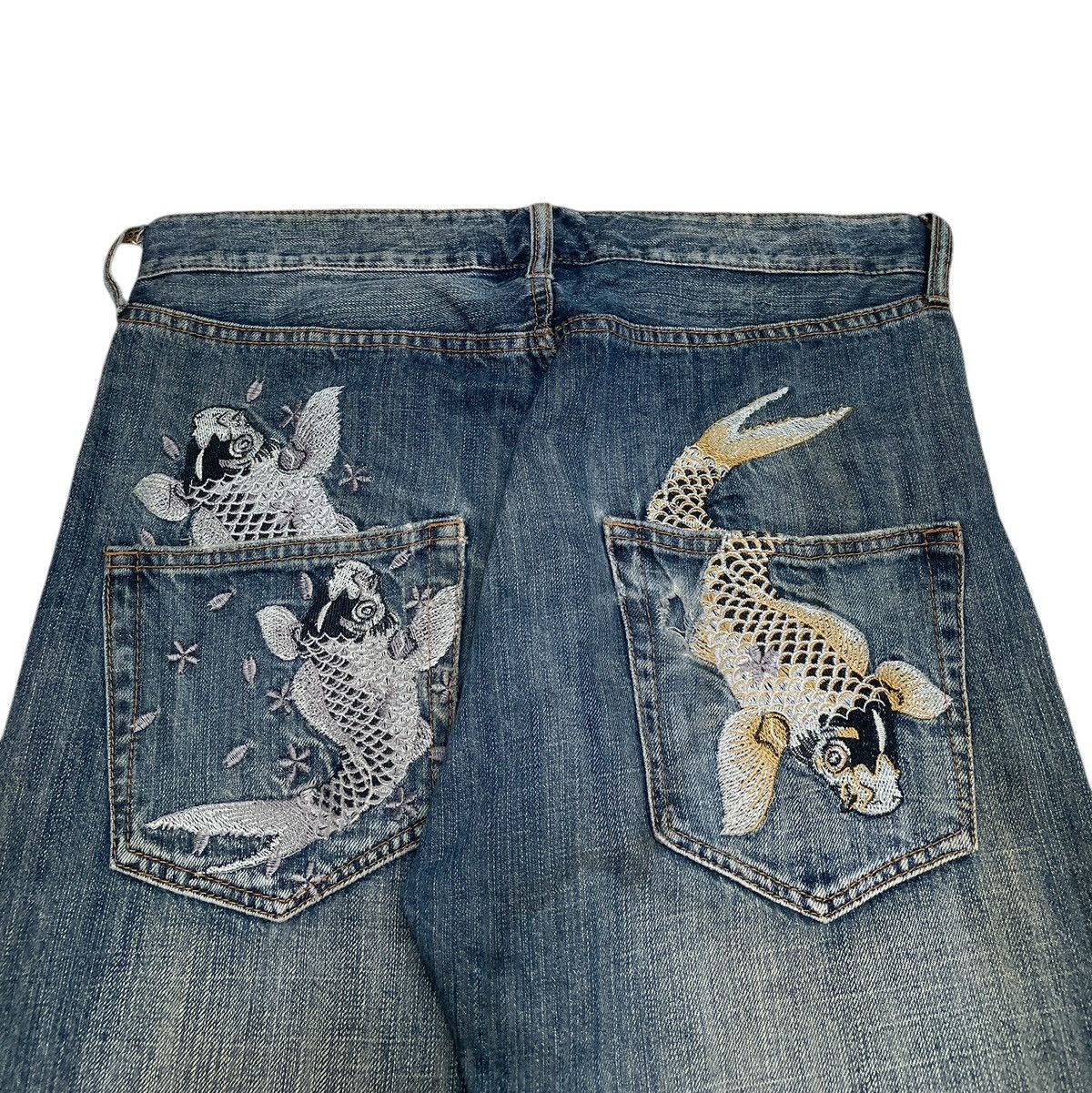 If Six Was Nine × Japanese Brand Rare Vintage Japanese Brand Sukajan Multi Pocket Jeans 1990s Size US 33 - 3 Thumbnail