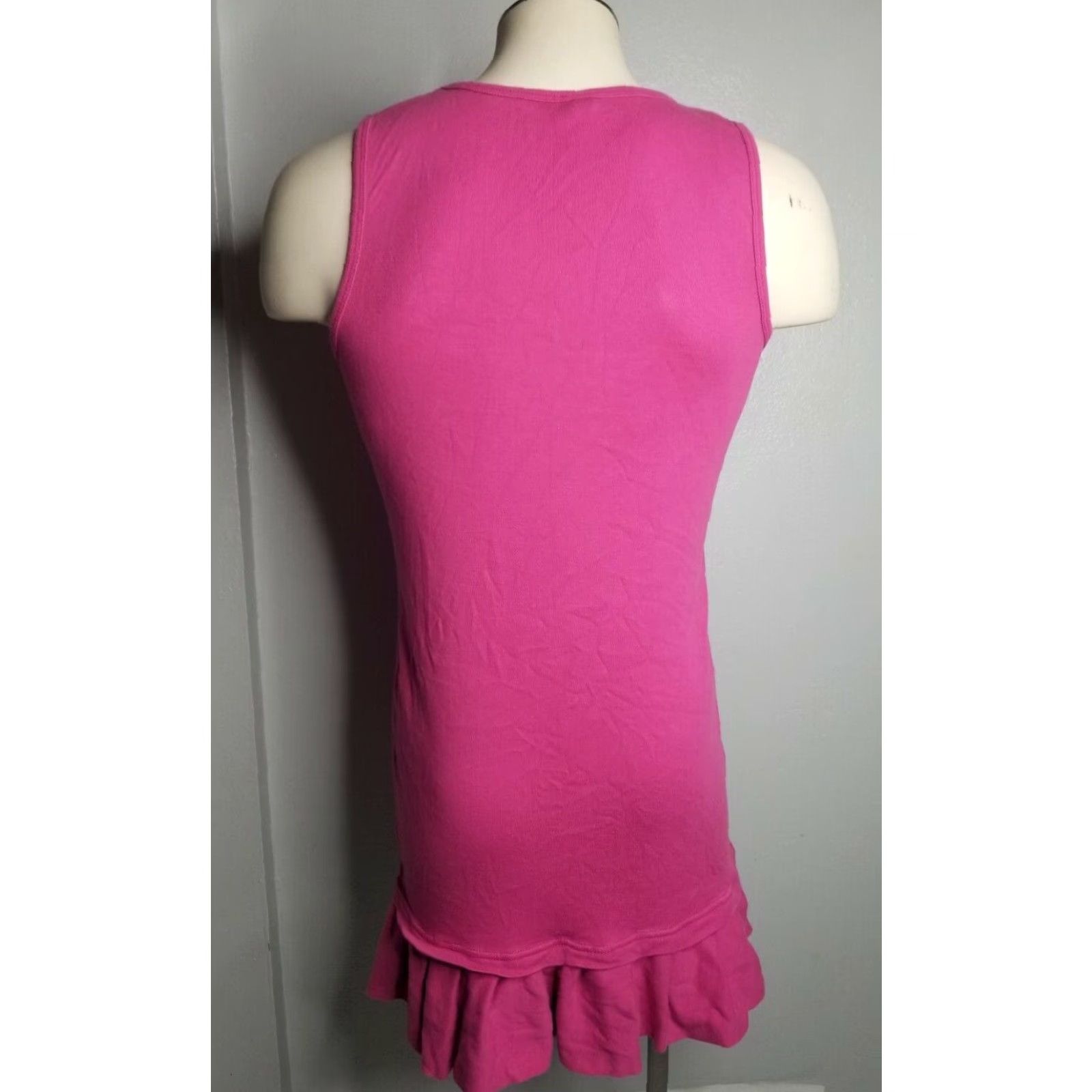 Vintage VINTAGE Newport News Shirt Dress Womens M Pink Swim Coverup Tank Ruffle Dress Knee Length Casual 90s Retro Men/Women Size M / US 6-8 / IT 42-44 - 2 Thumbnail