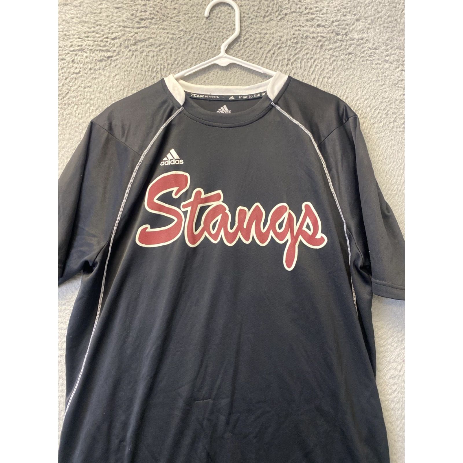 Adidas Adidas Men’s Short Sleeve T-Shirt Large Black Polyester Stretch Regular Crew Neck Stangs 36-85 Size US L / EU 52-54 / 3 - 2 Thumbnail