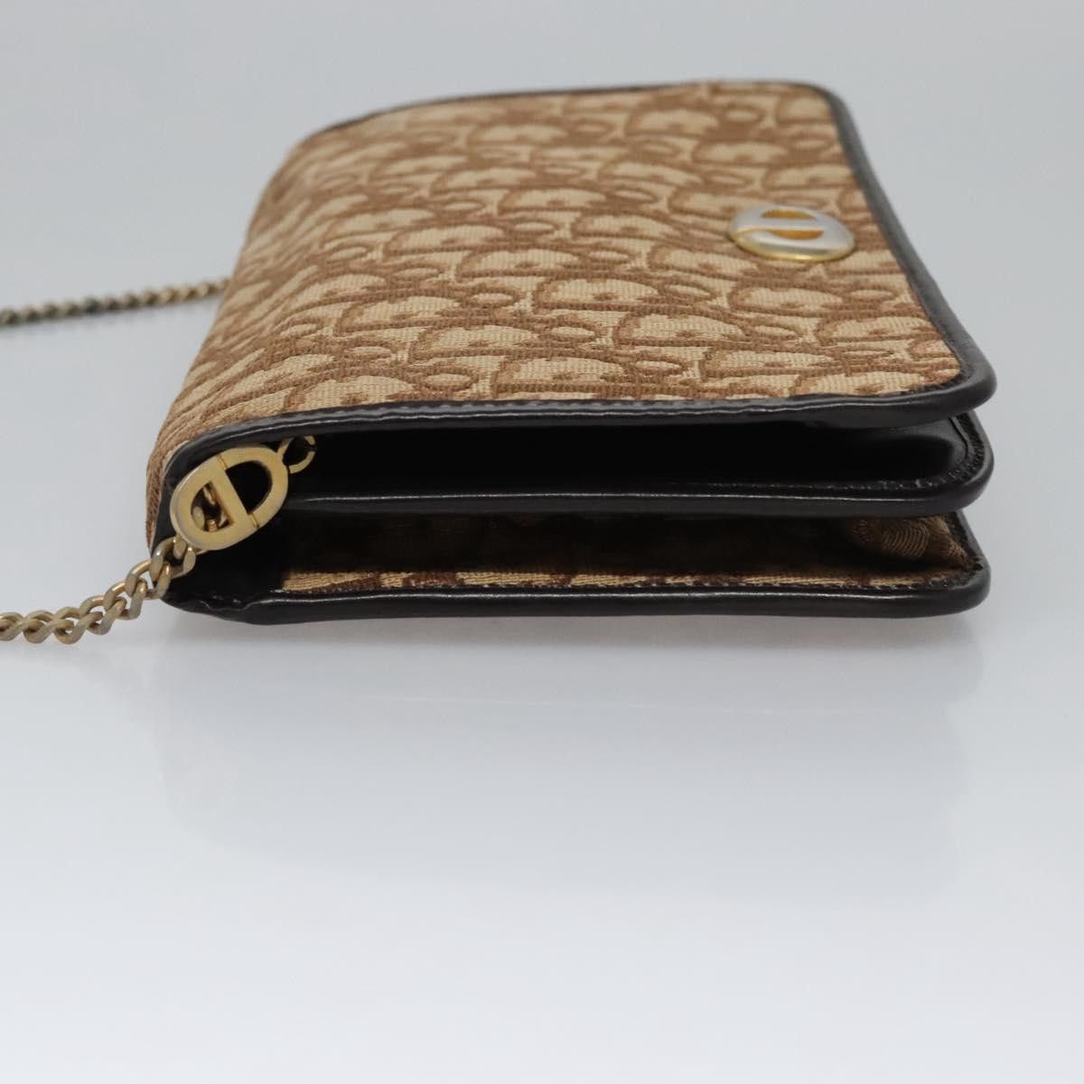 Dior DIOR Trotter Canvas Chain Shoulder Bag Brown Gold Size ONE SIZE - 6 Thumbnail