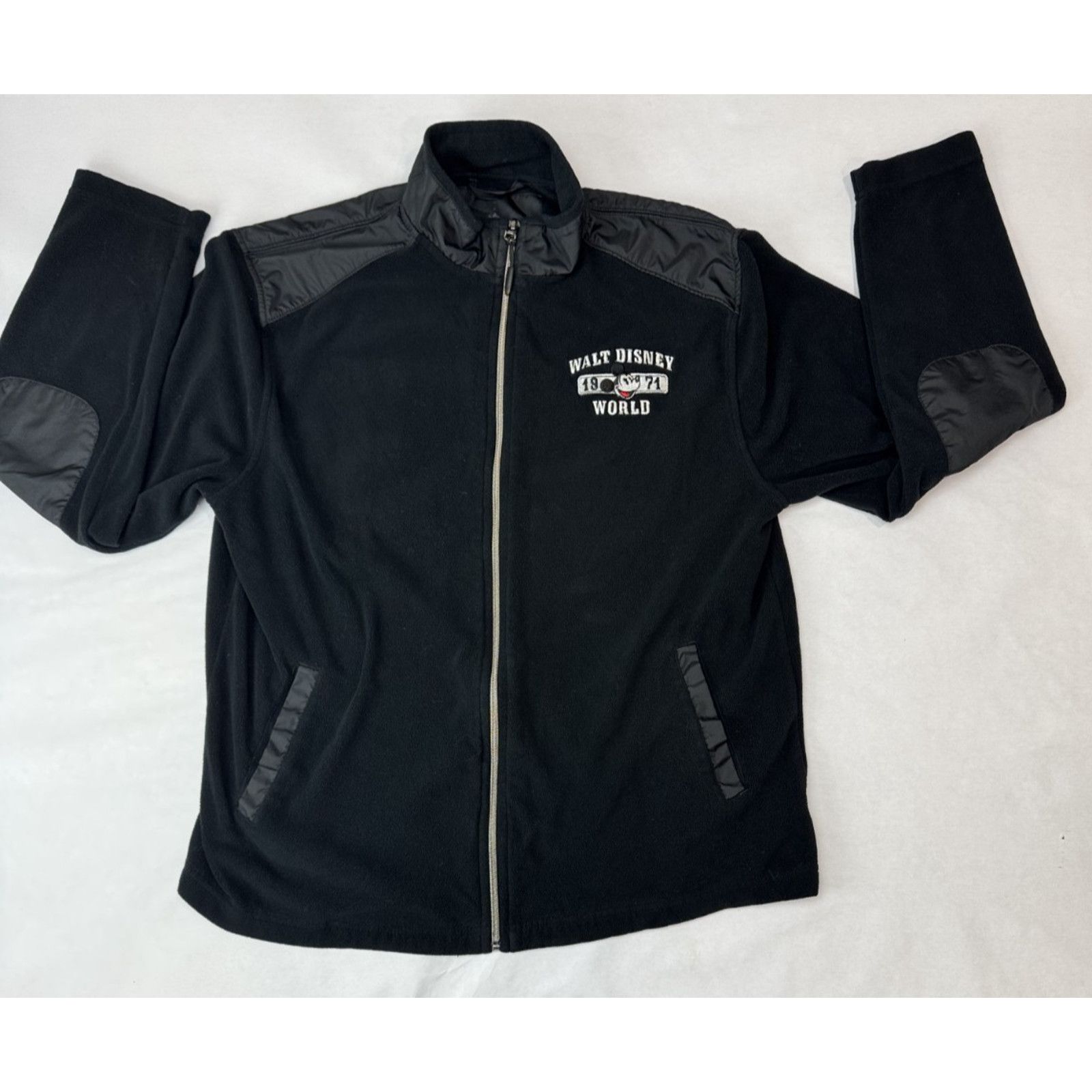 Disney Walt Disney World 1971 Fleece Jacket Embroidered Black Large Size L / US 10 / IT 46 - 1 Thumbnail