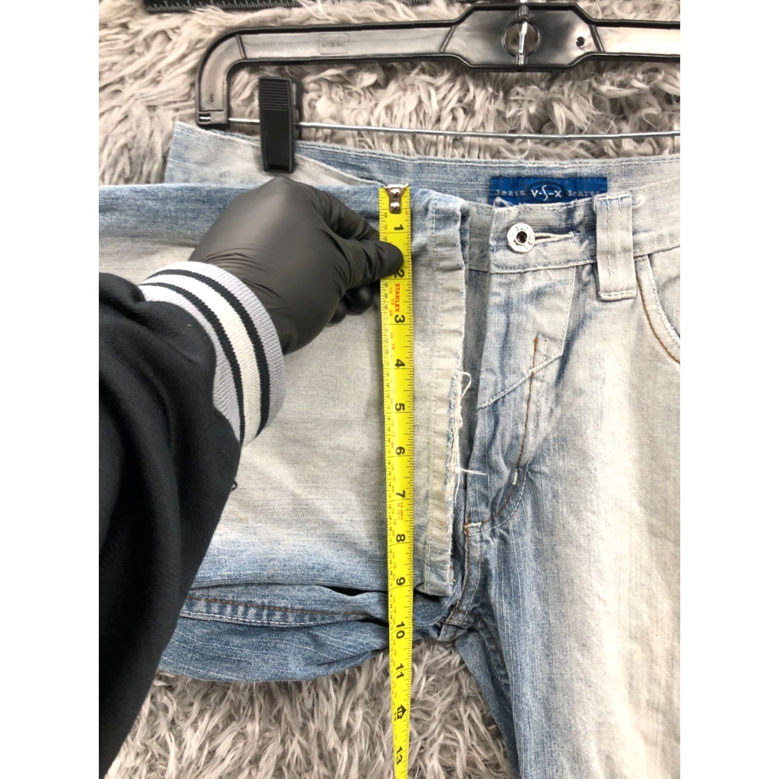 Vintage V-S-X Jeans Size 32 Mens Mid Rise Straight Medium Acid Wash Blue | Denim | 5-Pocket Design | Belt Loops | Regular Fit Size US 32 / EU 48 - 4 Thumbnail