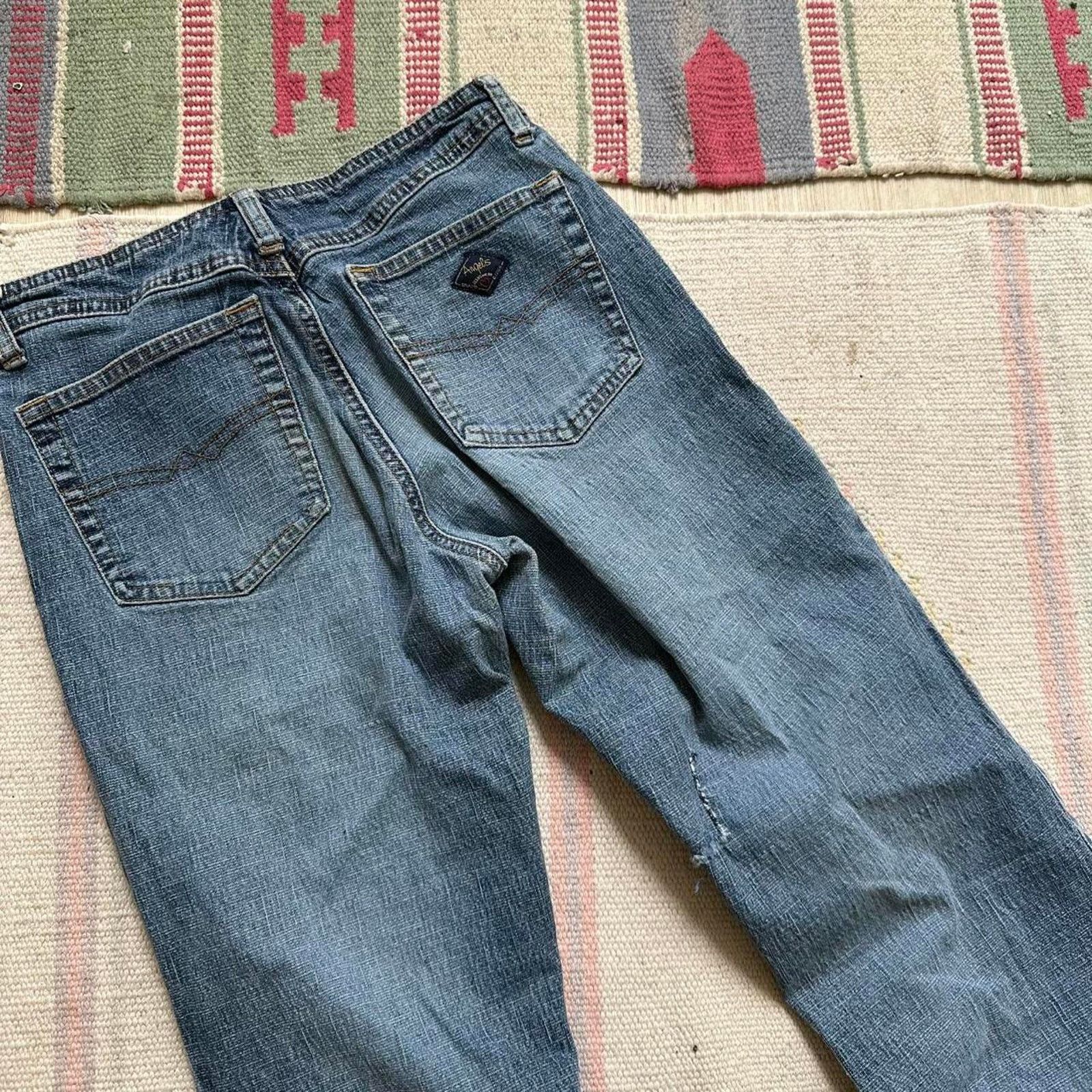 Vintage Vintage Y2K 00s Angel Low Rise Slim Flare Rockstar Jeans Size 25" / US 0 / IT 36 - 6 Thumbnail