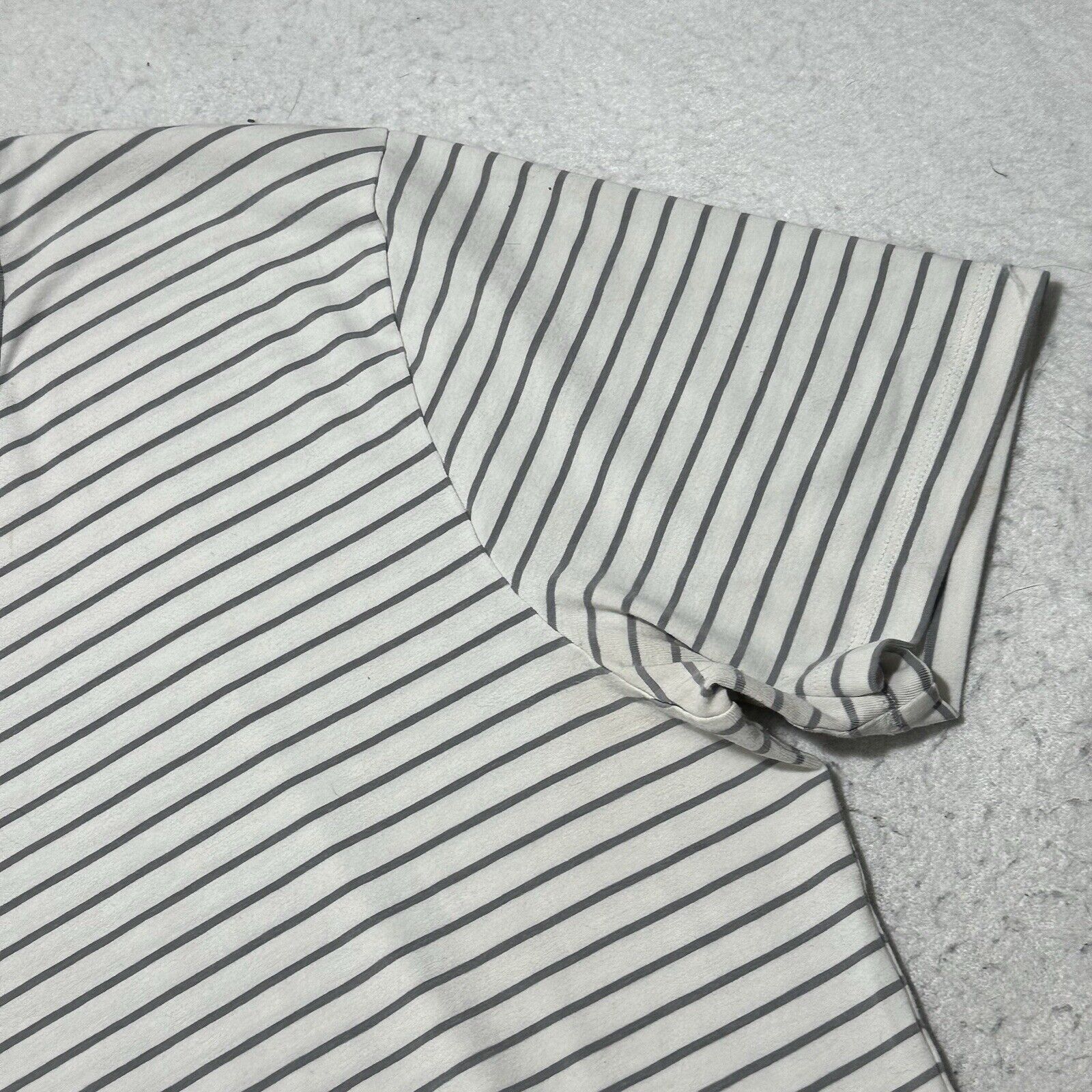 Lululemon Lululemon Medium Gray White Striped T Shirt Pima Cotton Size US M / EU 48-50 / 2 - 3 Thumbnail