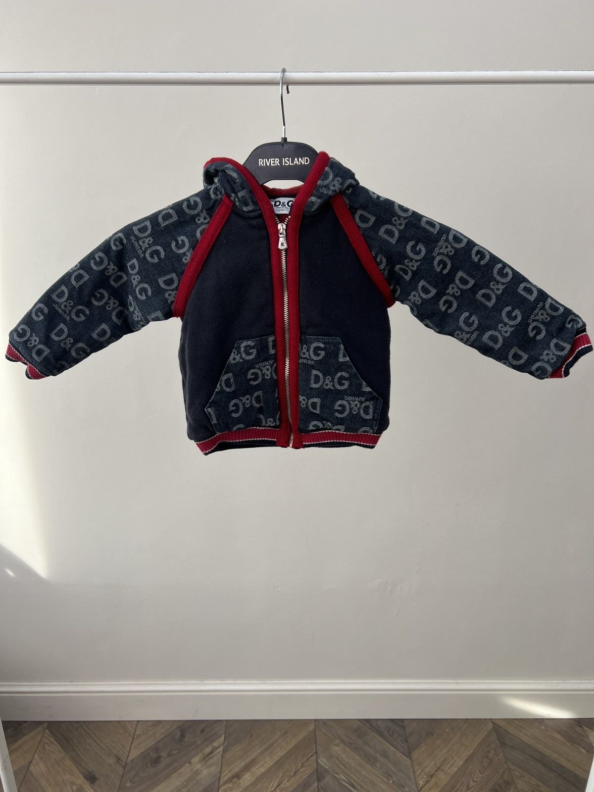 Dolce & Gabbana Vintage Dolce & Gabbana Junior Zip Over Print Hoodie Size US XXS / EU 40 - 1 Thumbnail