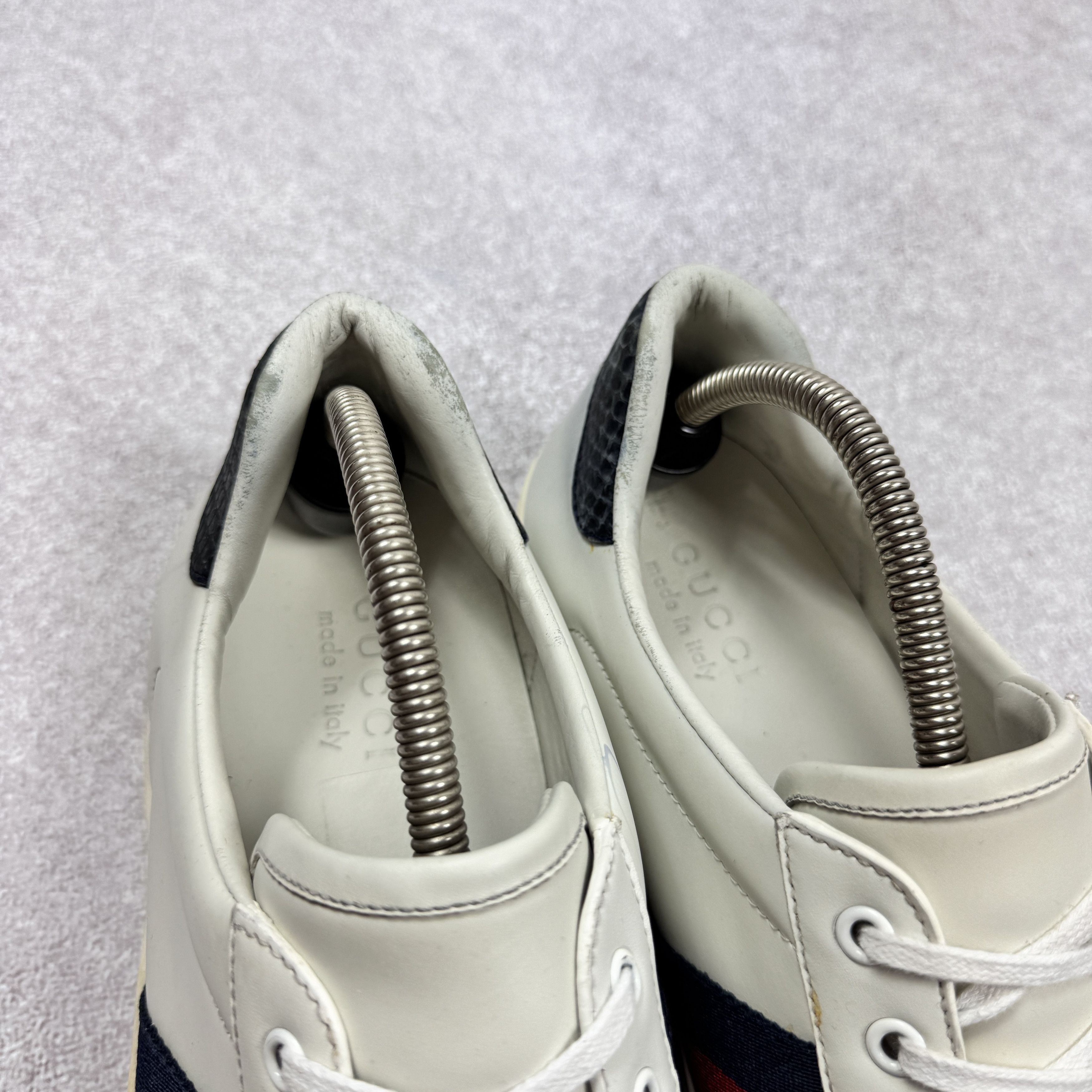 Gucci Men`s Gucci Ace Sneakers 386750 White Leather Sneakers 11 Size US 11.5 / EU 44-45 - 5 Thumbnail