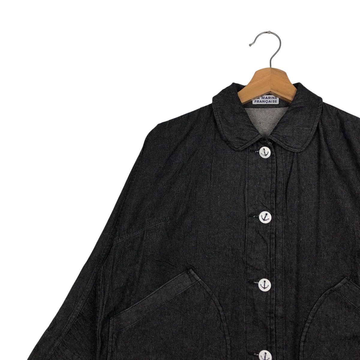 45rpm 📌Vintage Cropped Denim Jacket Worker La Marine Francaise Size US M / EU 48-50 / 2 - 7 Thumbnail