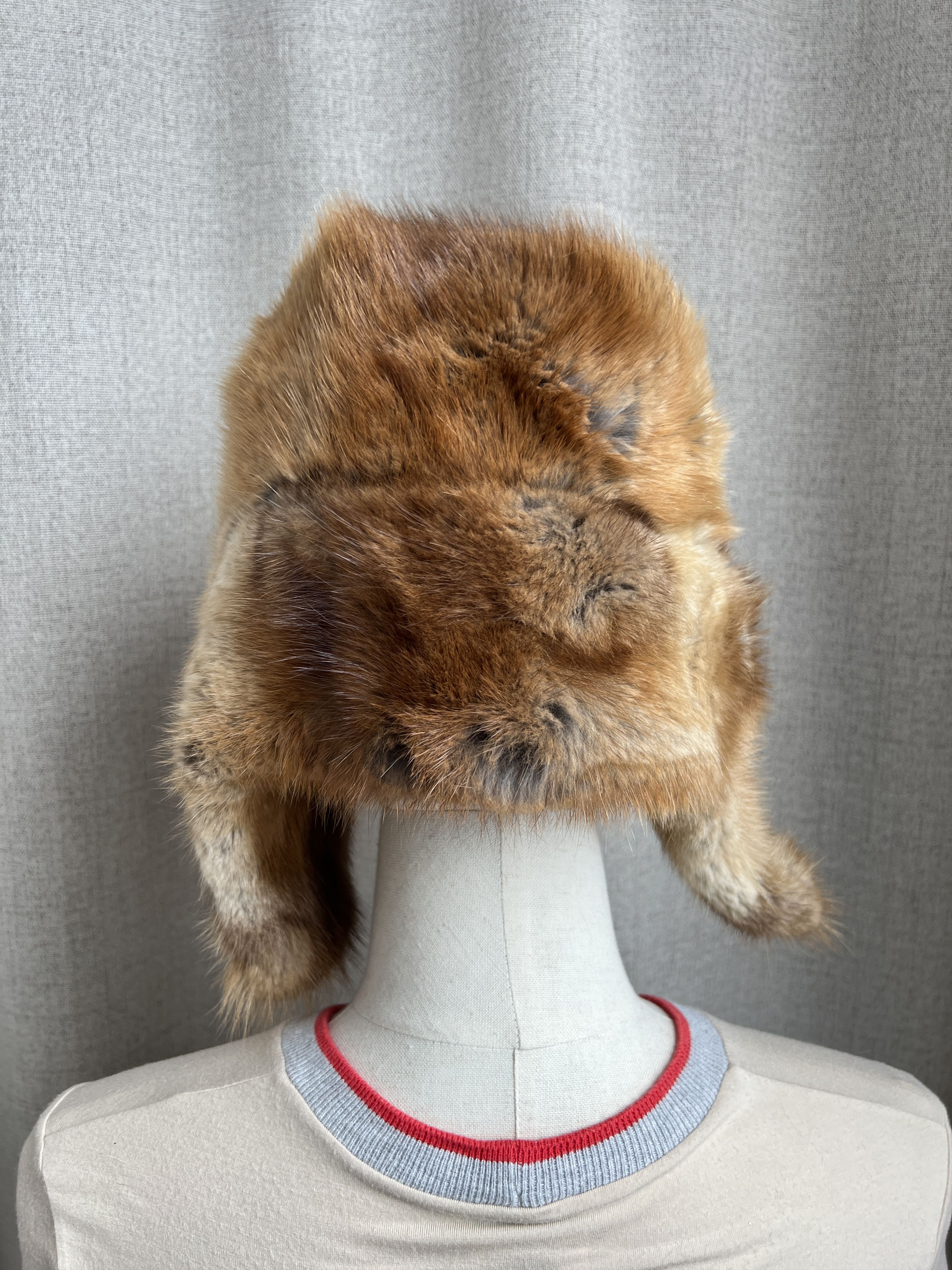Vintage Vintage Avant Garde Real Fox Fur Brown Ushanka Hat Size ONE SIZE - 3 Thumbnail