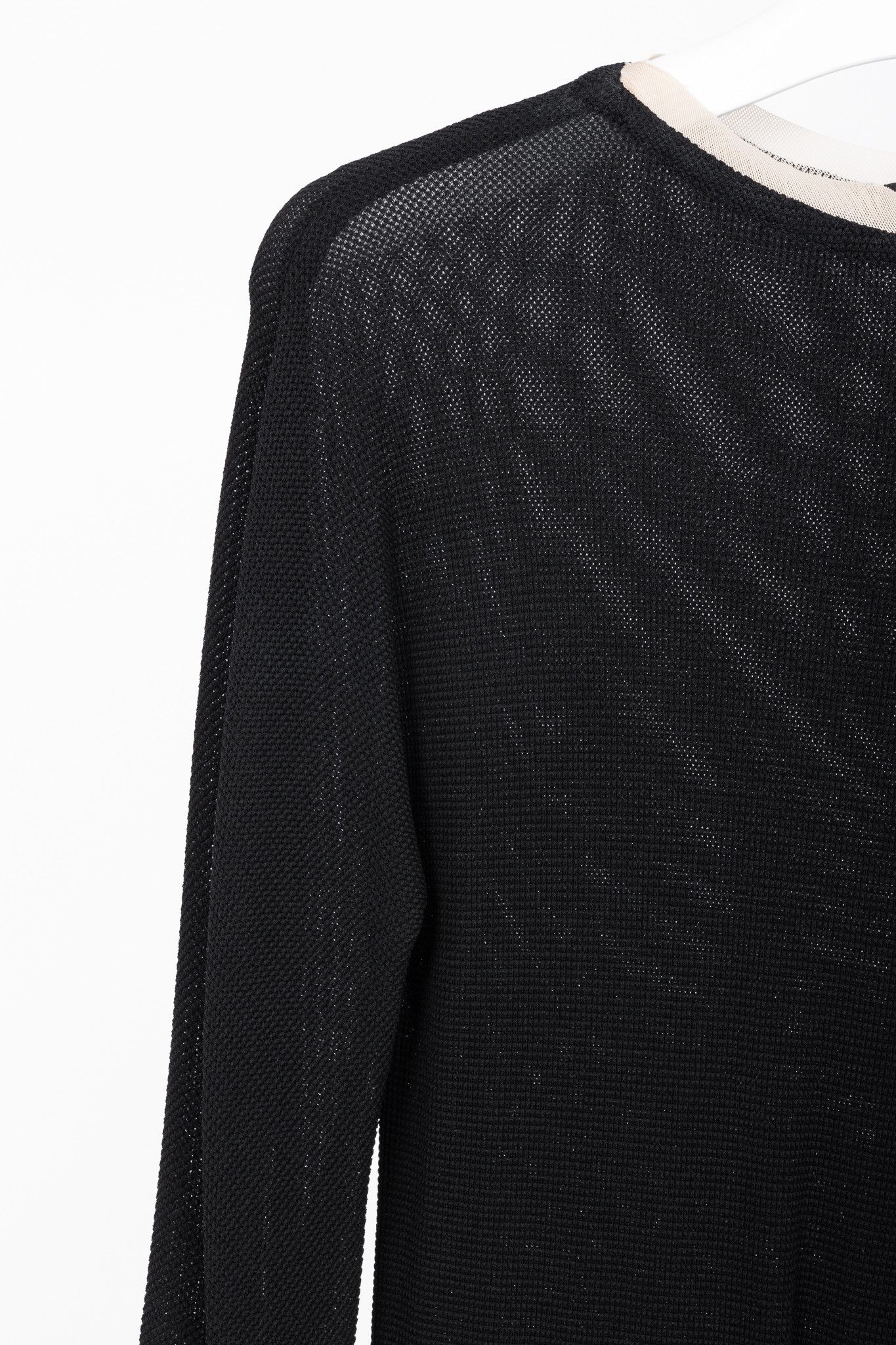 Marie Saint Pierre Marie Saint Pierre Black Mesh-Knit Asymmetrical Tunic Size M / US 6-8 / IT 42-44 - 5 Thumbnail