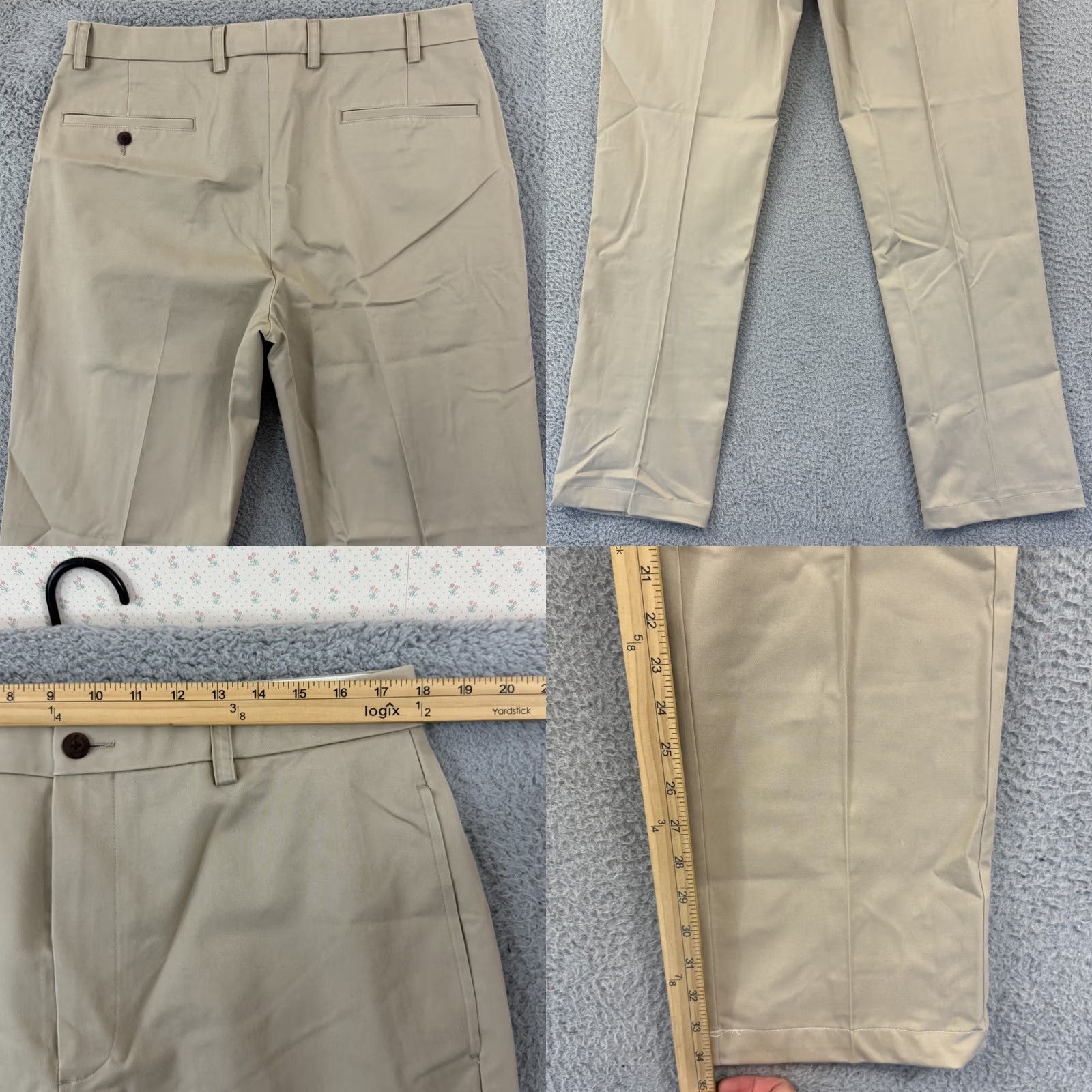 Orvis Orvis Pants Men’s 35 X 34 Beige Khaki Pleated Twill Chino Outdoor Casual Regular Size US 35 - 8 Thumbnail