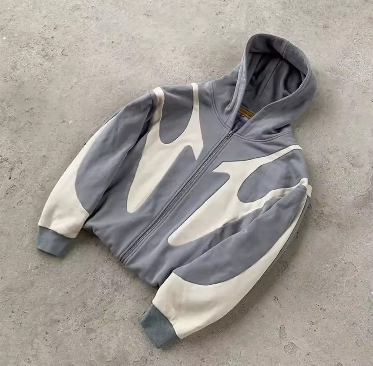 Other Cream and blue hoodie Y2K clothing Size US L / EU 52-54 / 3 - 3 Thumbnail
