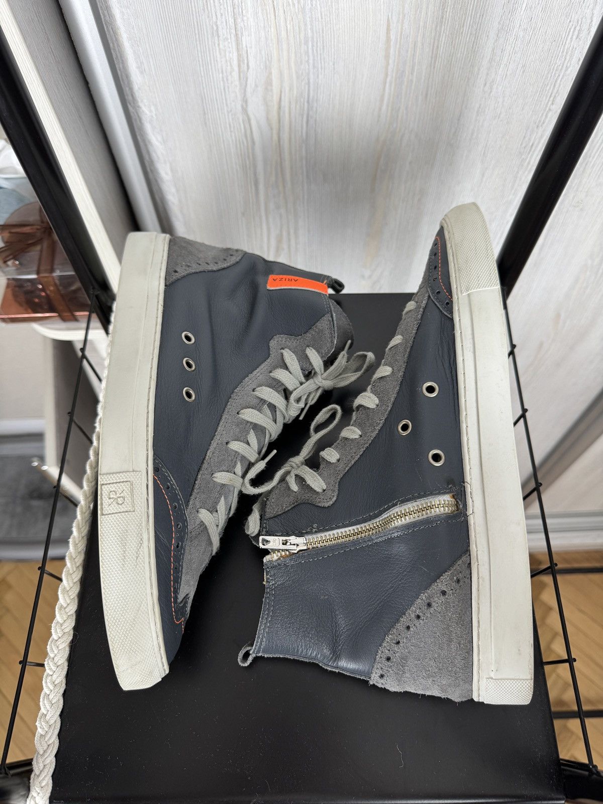 Other RUBIROSA Ariza Grey Hi-Top sneakers Trainers In Leather Size US 13 / EU 46 - 7 Thumbnail