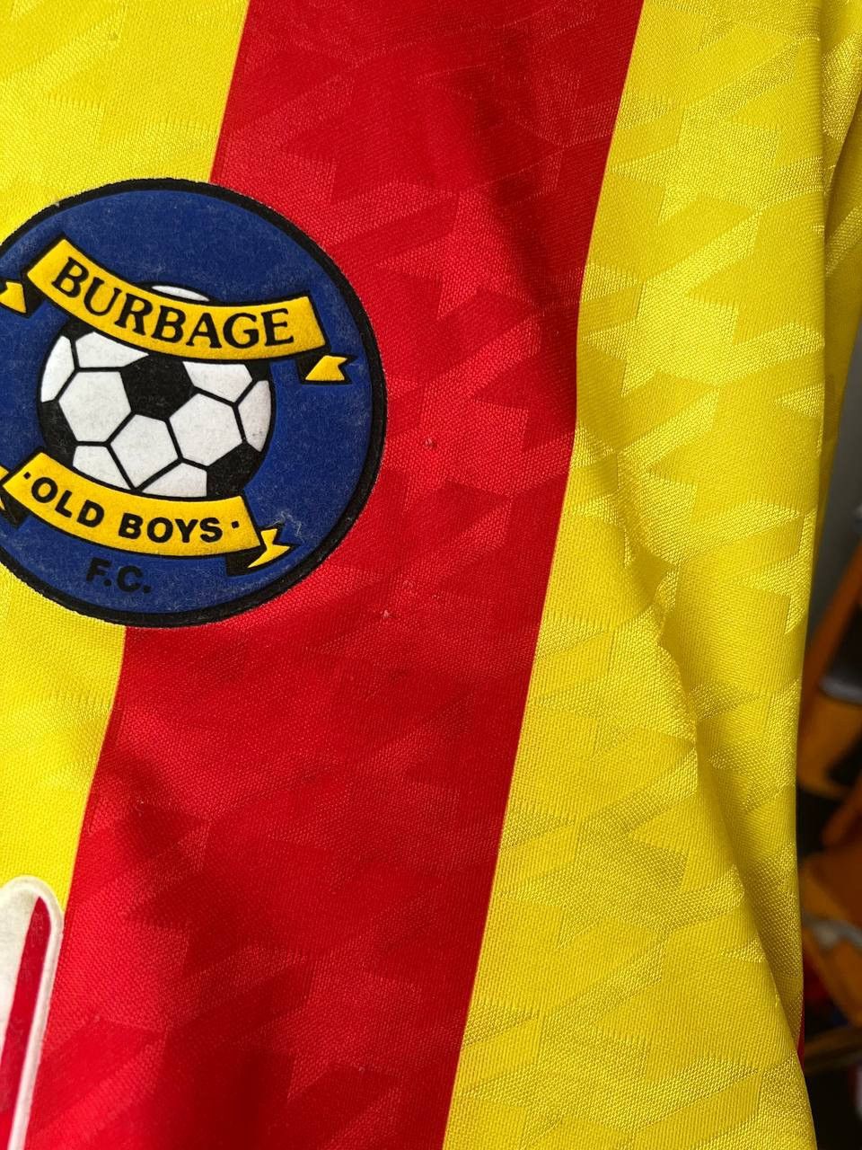 Vintage 1980 BURBAGE OLD BOYS FC ENGLAND HOME PREMIER SOCCER JERSEY Size US L / EU 52-54 / 3 - 10 Thumbnail