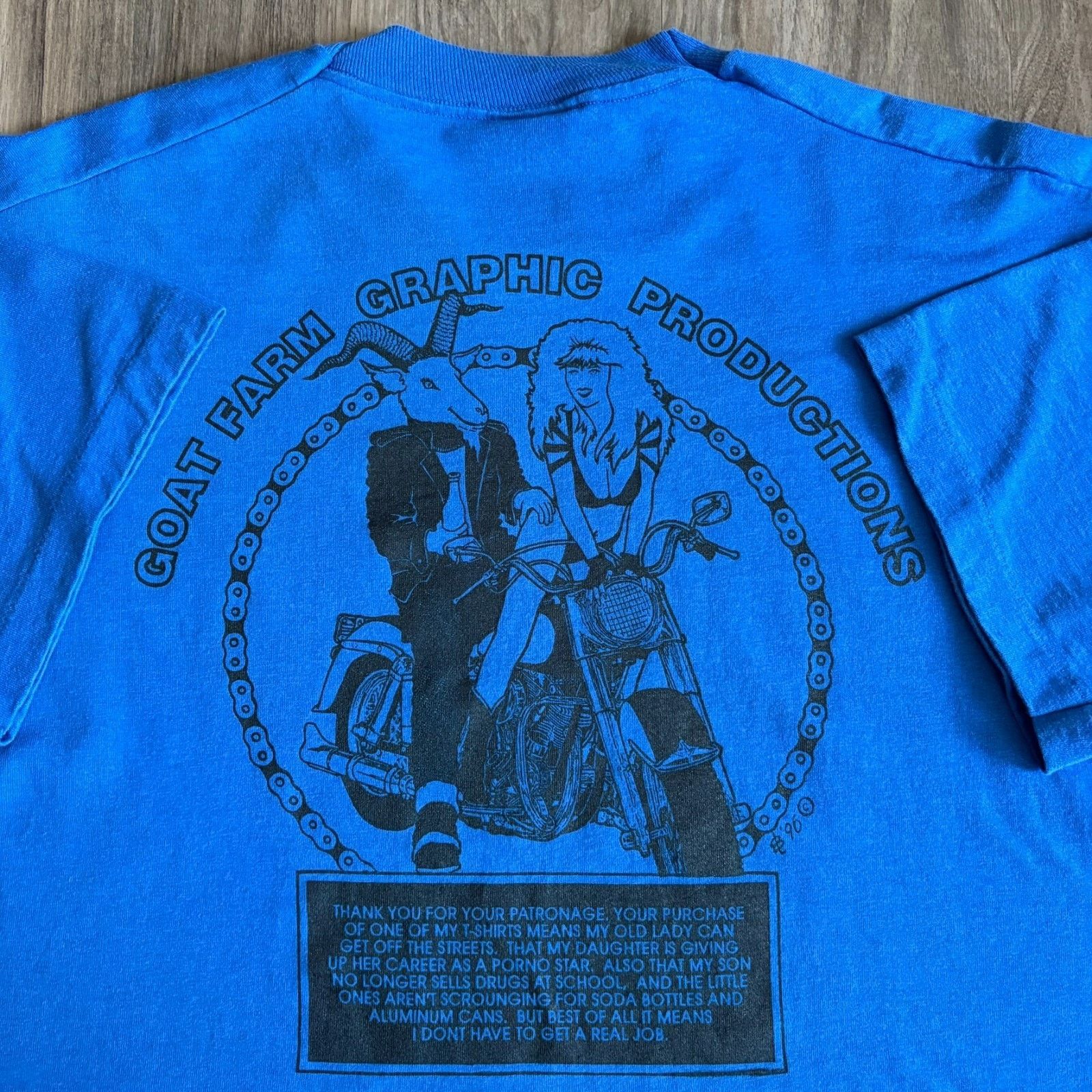 Vintage Vintage 1980s Sex Quote T-Shirt Size XL Blue Comedy Funny Size US XL / EU 56 / 4 - 2 Thumbnail