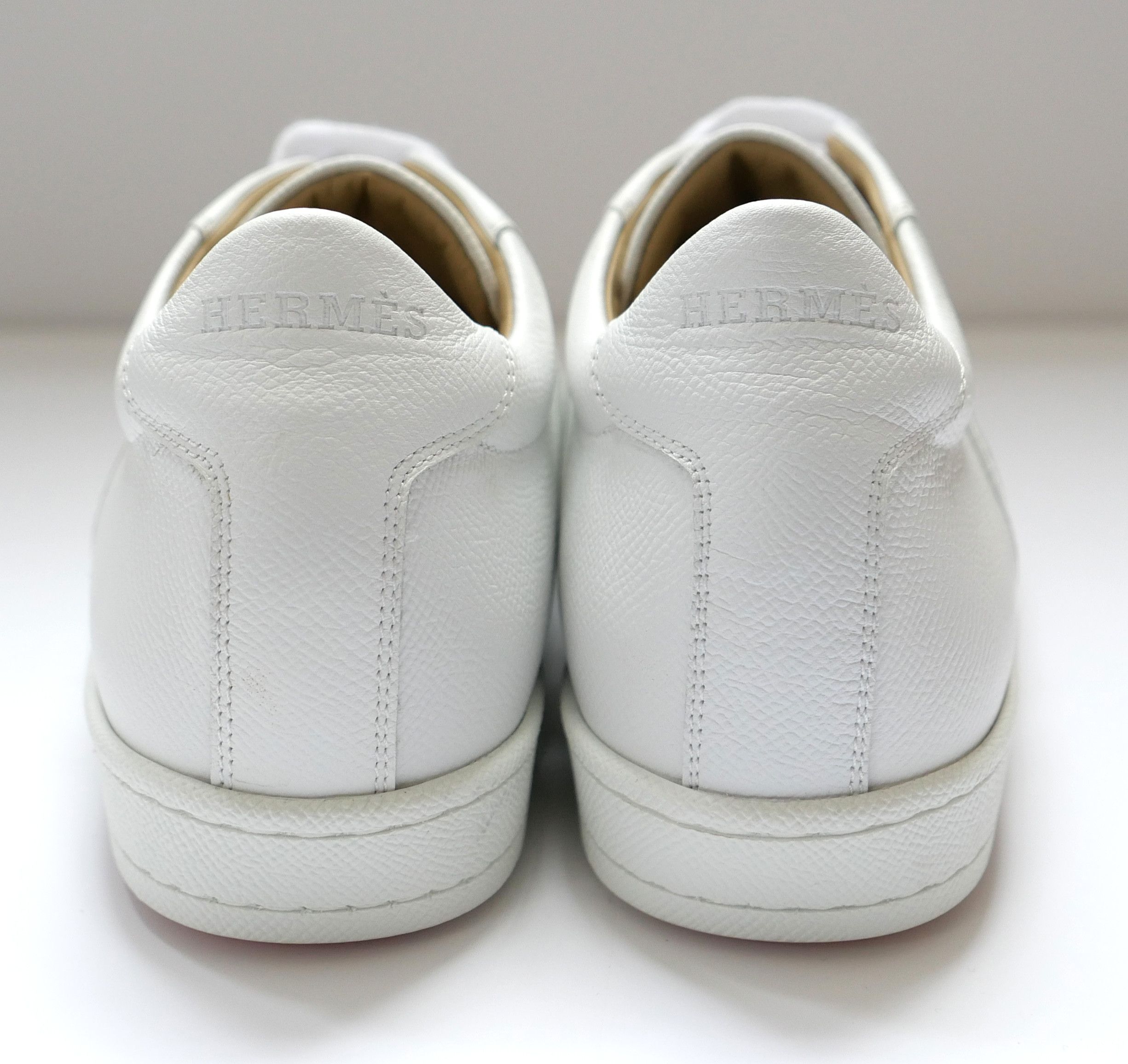 Hermes Hermes Boomerang Sneakers White Epsom Leather Size US 7 / IT 37 - 5 Thumbnail