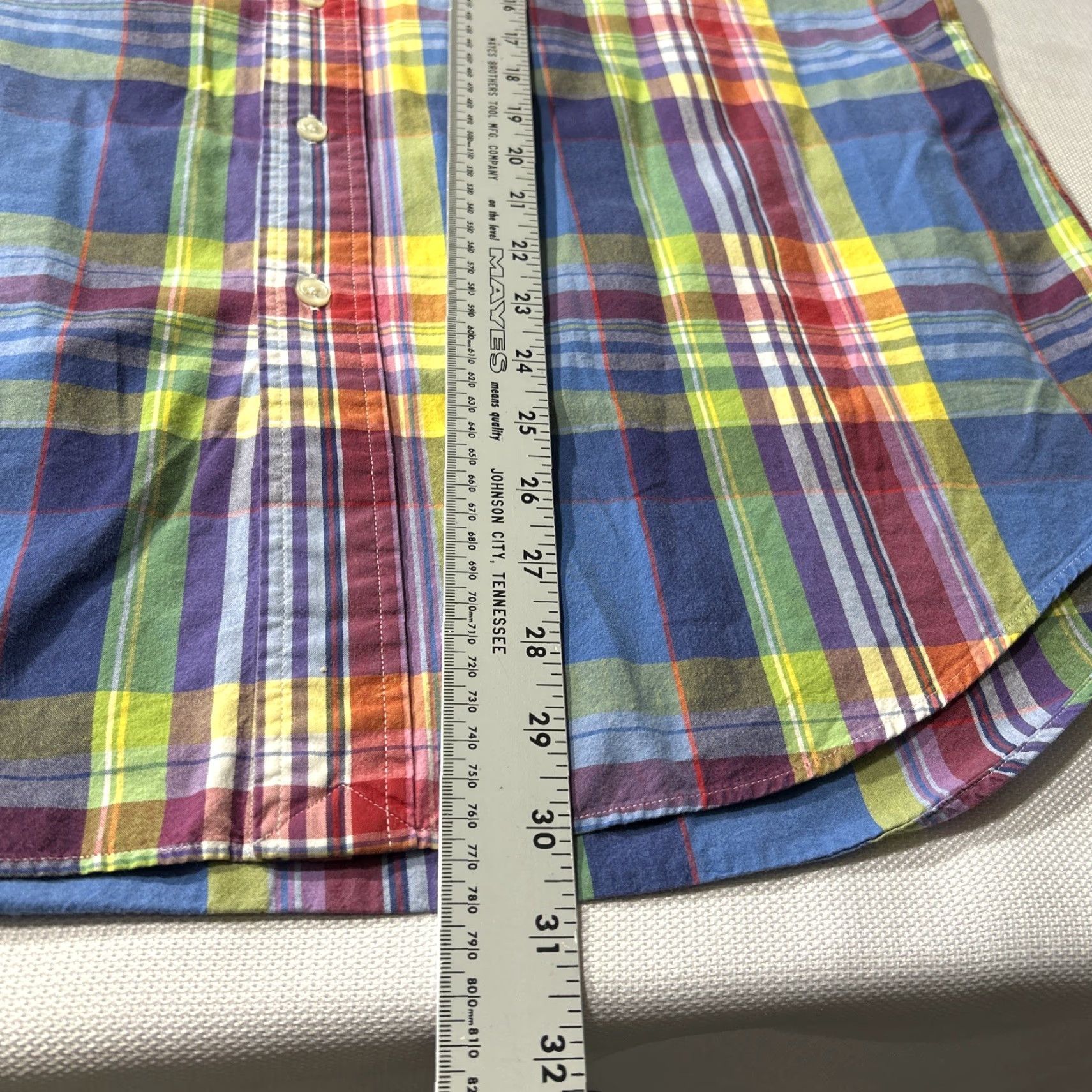 Polo Ralph Lauren Polo Ralph Lauren Plaid Oxford Madras Button Down Shirt L Multi Men Classic Fit Short Sleeve Size US L / EU 52-54 / 3 - 5 Thumbnail