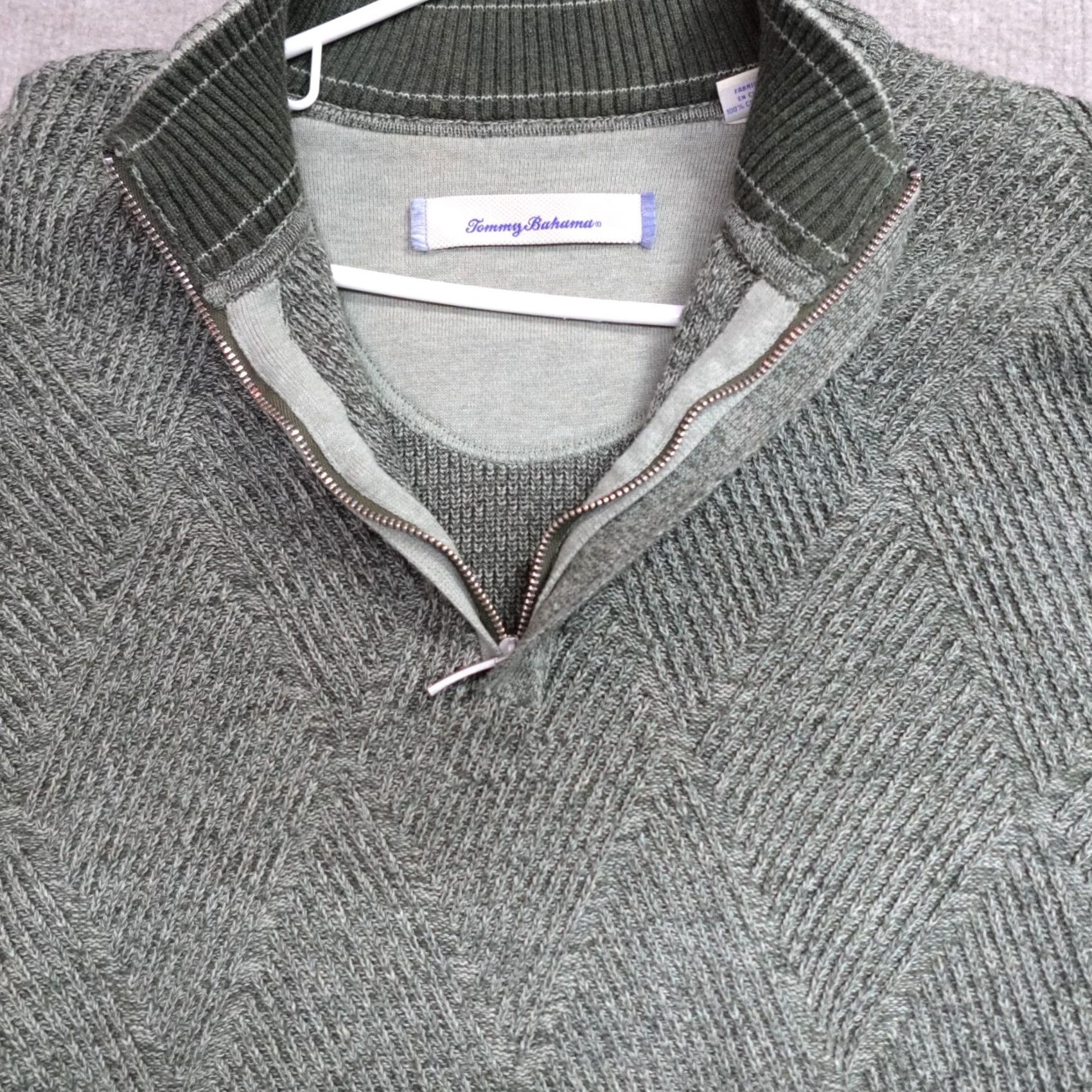 Tommy Bahama Tommy Bahama Sweater 2XL Green Long Sleeve 1/4 Zip Argyle Pullover Shirt Mens Size US XXL / EU 58 / 5 - 2 Thumbnail