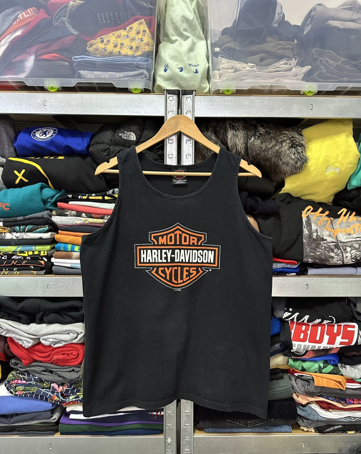 Harley Davidson Vintage Y2K Harley Davidson Tank Top Shirt Faded Black 00s Size US XL / EU 56 / 4 - 1 Thumbnail