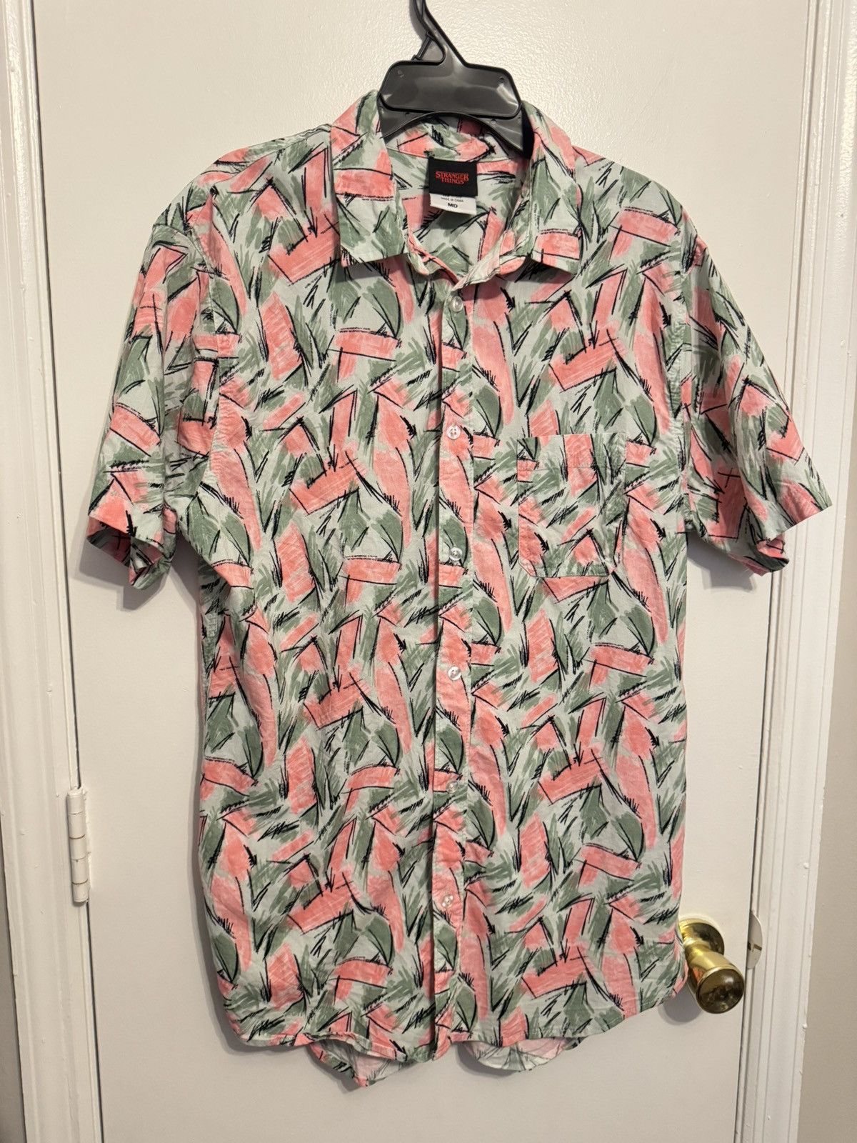 Other Stranger Things Mens' Hopper Woven Button Up Shirt Size MD Size US M / EU 48-50 / 2 - 2 Thumbnail