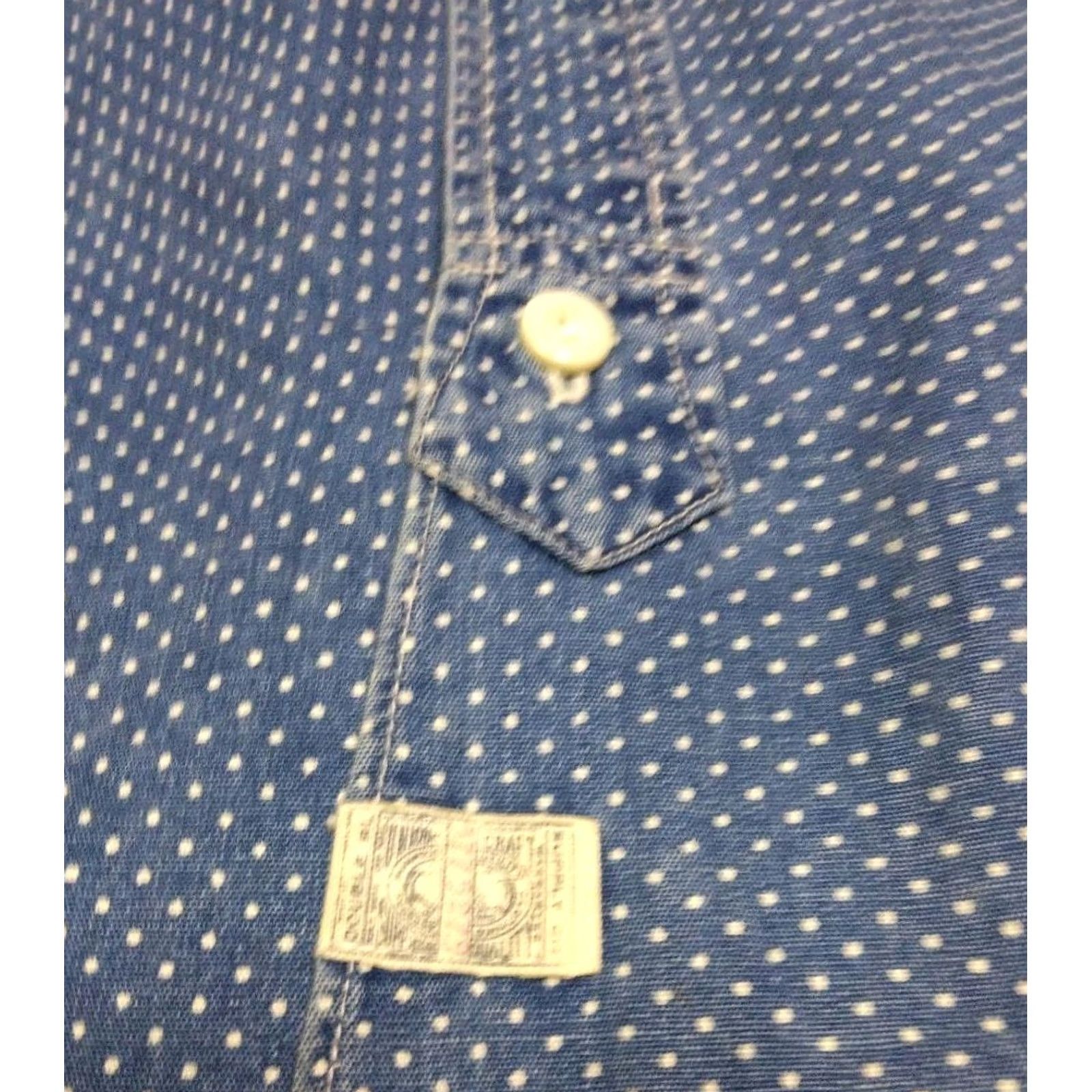 Ralph Lauren RRL Ralph Lauren Indigo Polka Dot Long Sleeve Casual Shirt Size M Blue Men's Size US M / EU 48-50 / 2 - 7 Thumbnail