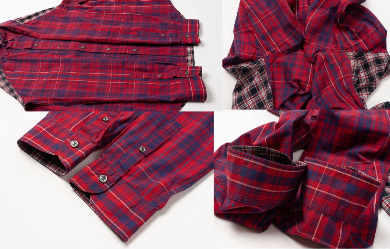 Paul Smith 🔵 PS PAUL SMITH Tailored Fit Checked Red Plaid Shirt Size US M / EU 48-50 / 2 - 4 Thumbnail