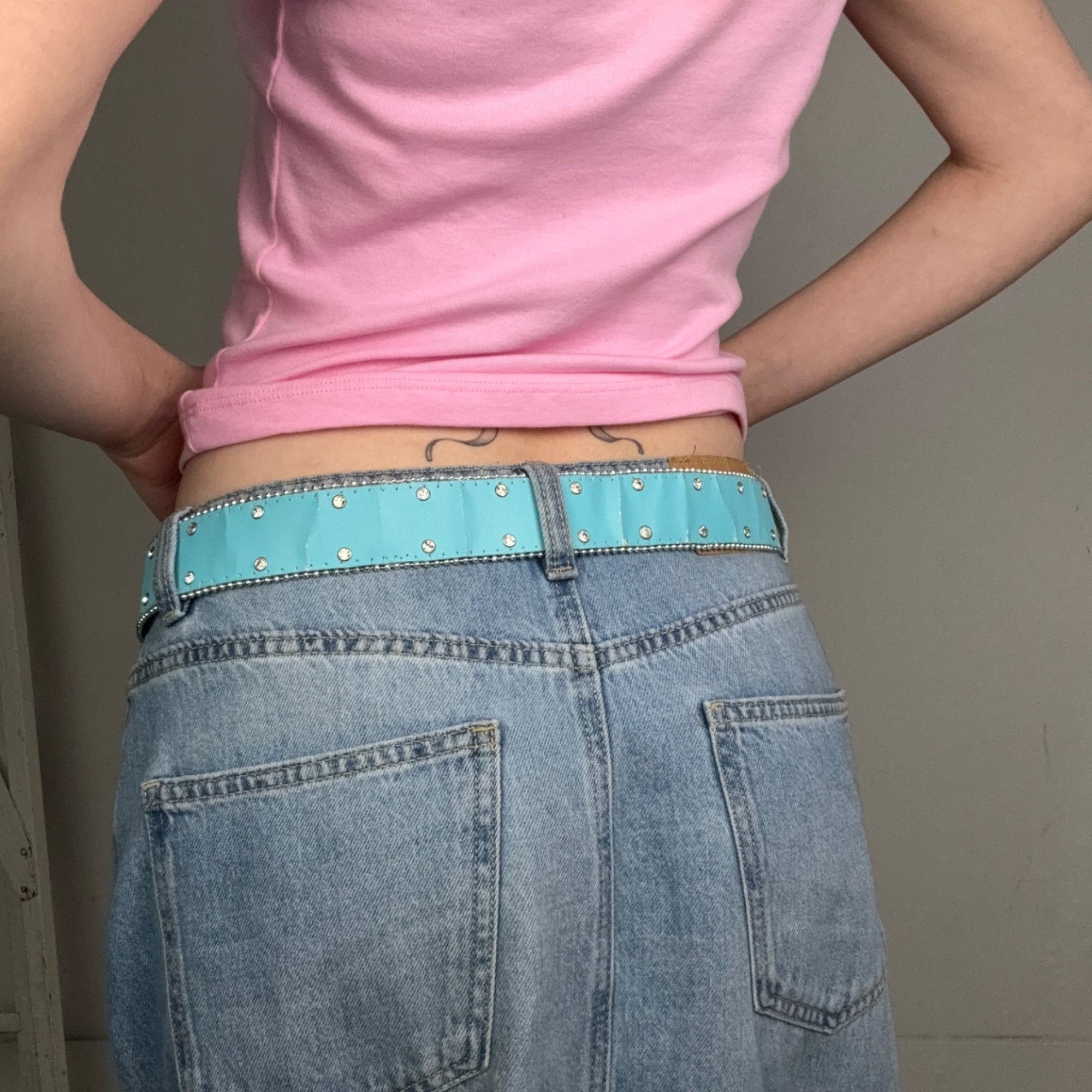 Other 30” - Y2K Blue Rhinestone Belt Size ONE SIZE - 3 Thumbnail