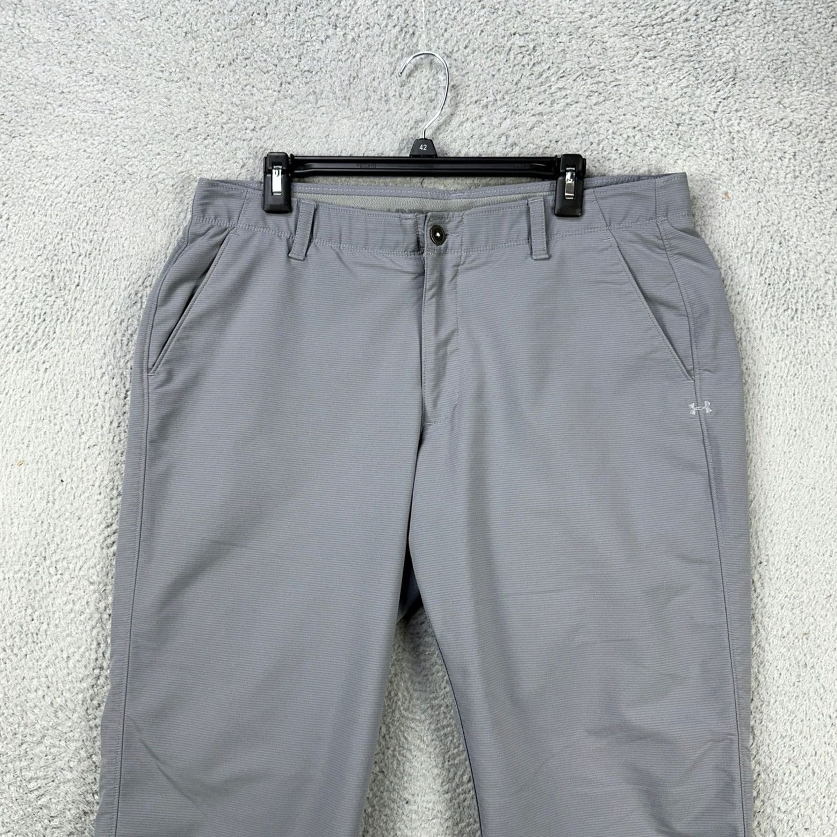 Under Armour Under Armour Men Golf Chino Pants 36X32 Gray Flat Front Performance Straight Leg Size US 36 / EU 52 - 2 Thumbnail