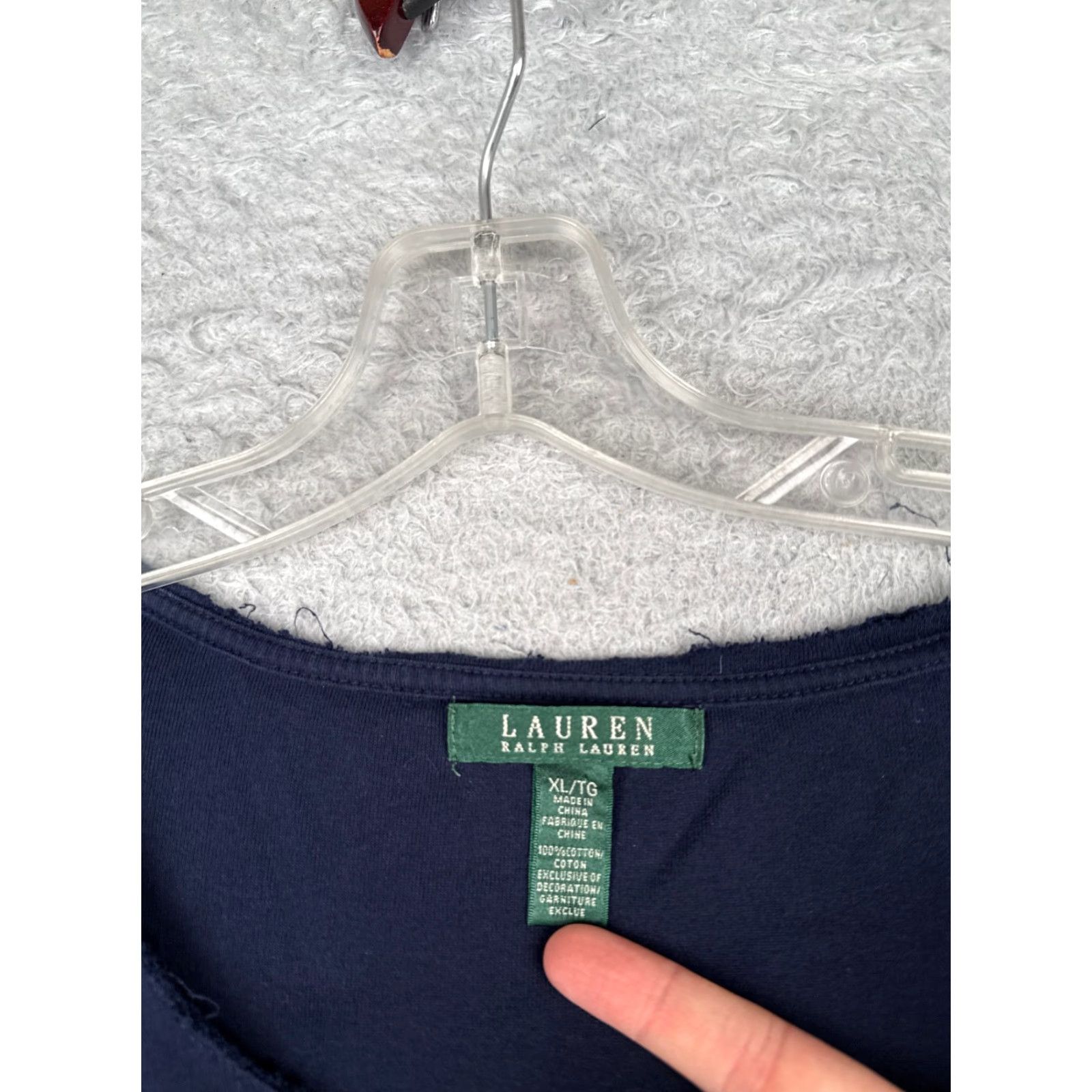Ralph Lauren VINTAGE Lauren Ralph Lauren Shirt Women XL Blue Cotton Logo Crew Neck Short Sleeve Sports Womens Size XL / US 12-14 / IT 48-50 - 6 Thumbnail
