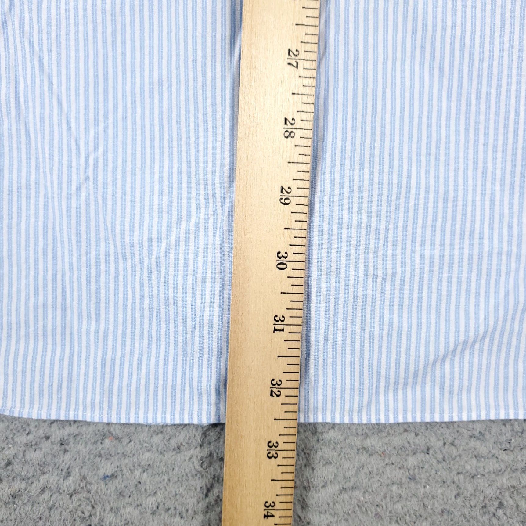 Tommy Hilfiger Tommy Hilfiger Shirt Mens Large Blue Striped Button-Up Long Sleeve Casual Modern Preppy Logo Pocket Size US L / EU 52-54 / 3 - 5 Thumbnail
