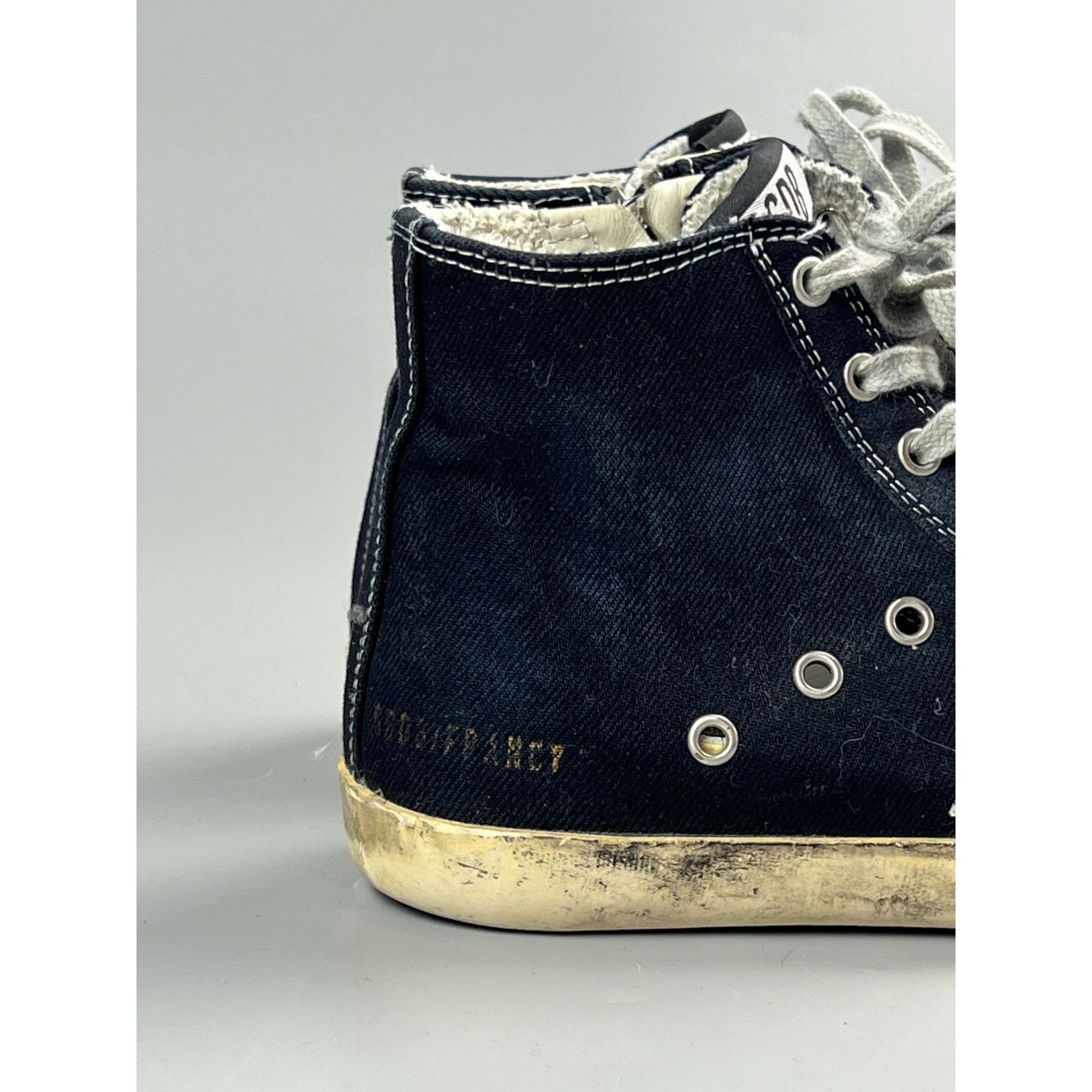 Golden Goose Golden Goose Francy Hi Top Denim Sneakers (Y0781) Size US 8 / IT 38 - 2 Thumbnail