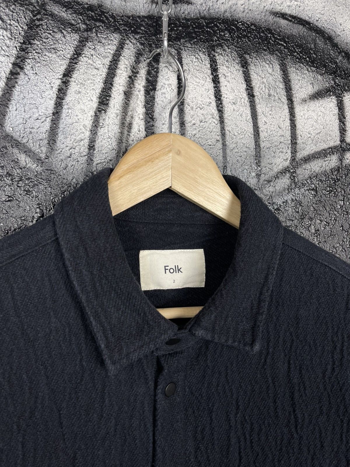 Folk Folk Assembly In Navy Texture Overshirt Jacket Men’s Size 2 Size US M / EU 48-50 / 2 - 3 Thumbnail