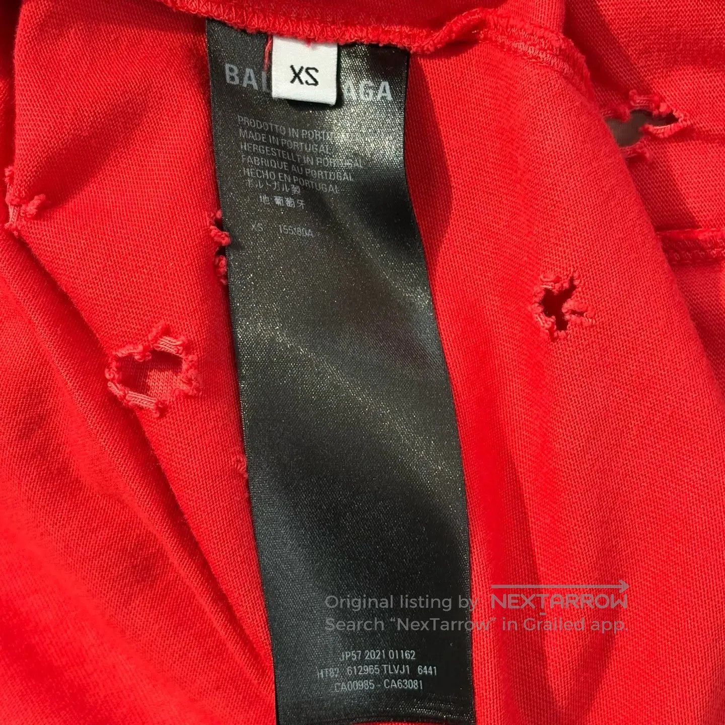 Balenciaga Balenciaga Scissor-style double-B distressed short-sleeved Size XS / US 0-2 / IT 36-38 - 5 Thumbnail