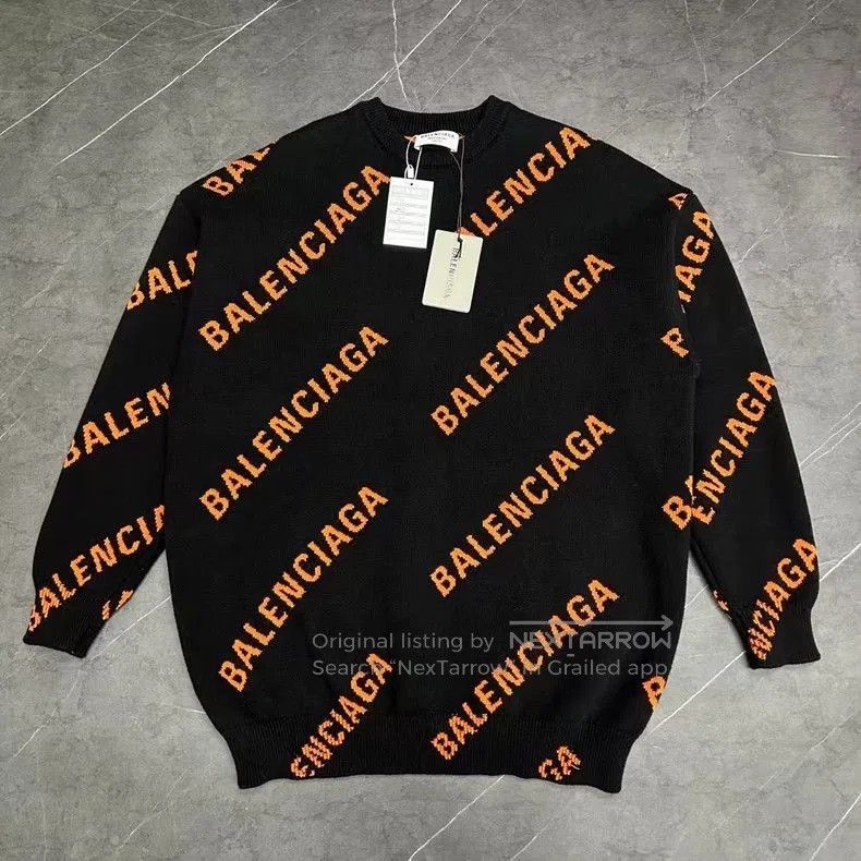 Balenciaga Balenciaga Black Logo Print Sweater. Size US XS / EU 42 / 0 - 1 Thumbnail