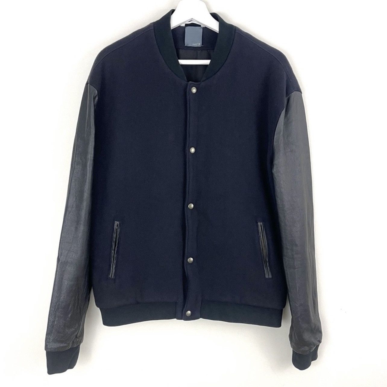 lot78 Lot 78 Designer Bomber Varsity Jacket Wool Cashmere Leather Size US M / EU 48-50 / 2 - 1 Thumbnail