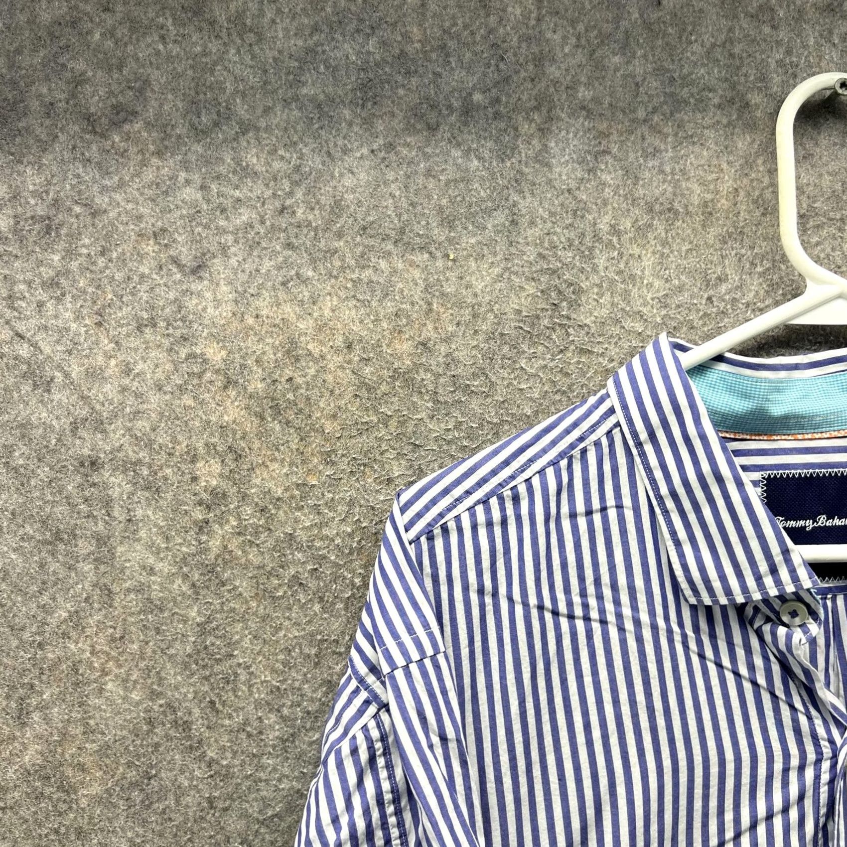 Tommy Bahama Tommy Bahama Shirt Mens XL Blue White Stripe Pima Cotton Short Sleeve Button-Up Casual Size US XL / EU 56 / 4 - 7 Thumbnail
