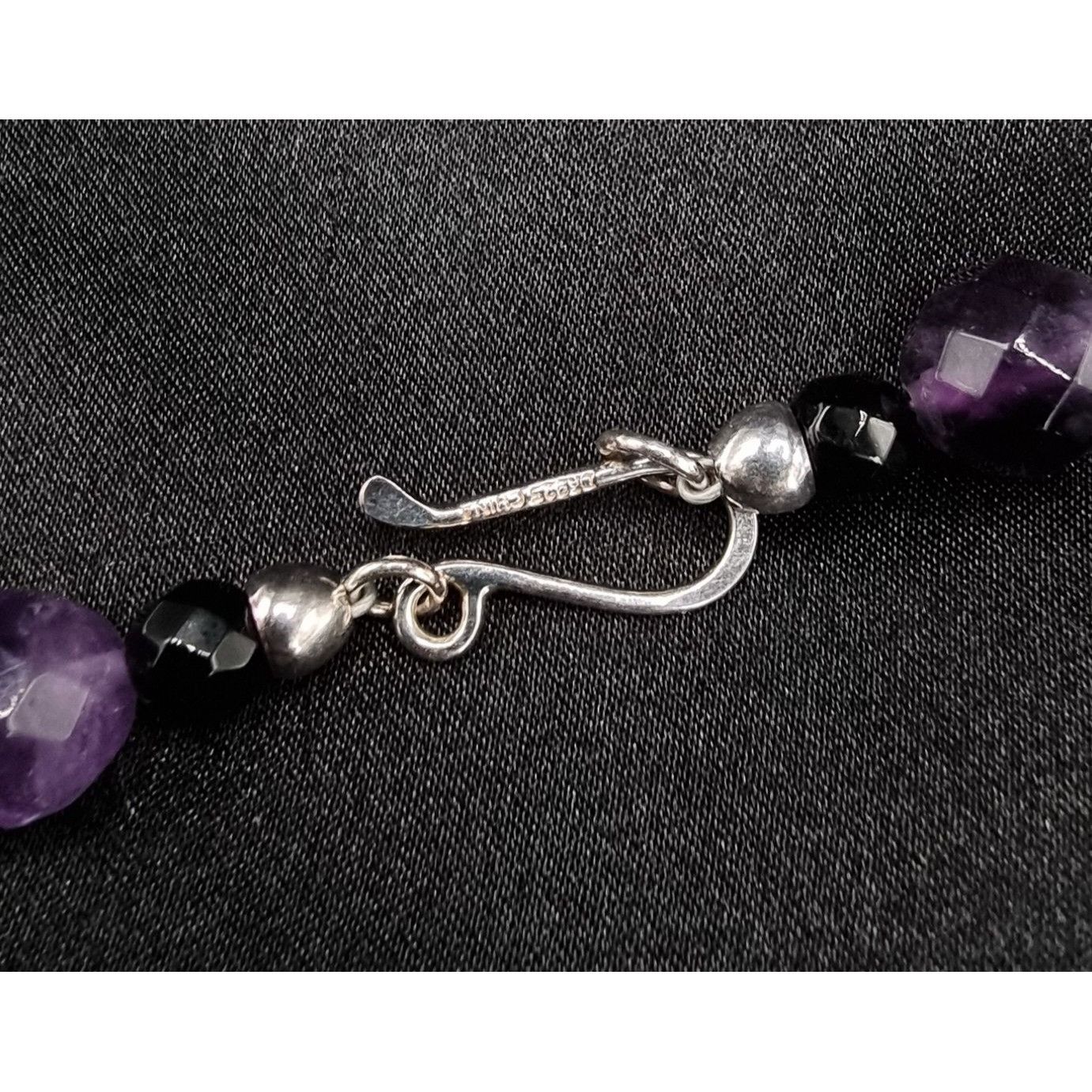 Vintage Jay King Mine Finds Amethyst & Onyx Long Necklace With 925 S Size ONE SIZE - 6 Thumbnail