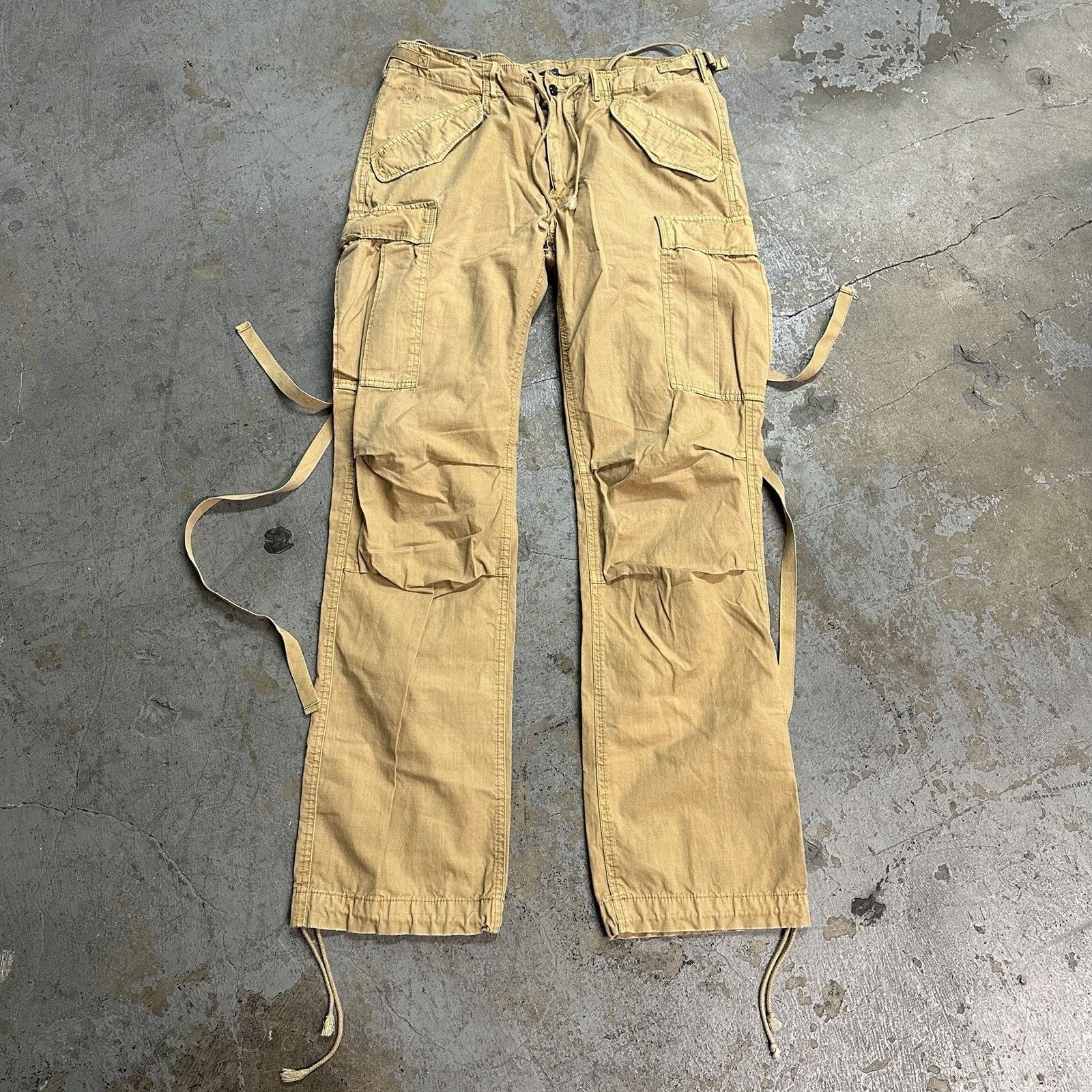 Polo Ralph Lauren × Vintage Vintage Polo Ralph Lauren Tan Cargo Pants 34x34 Army Size US 34 / EU 50 - 1 Thumbnail