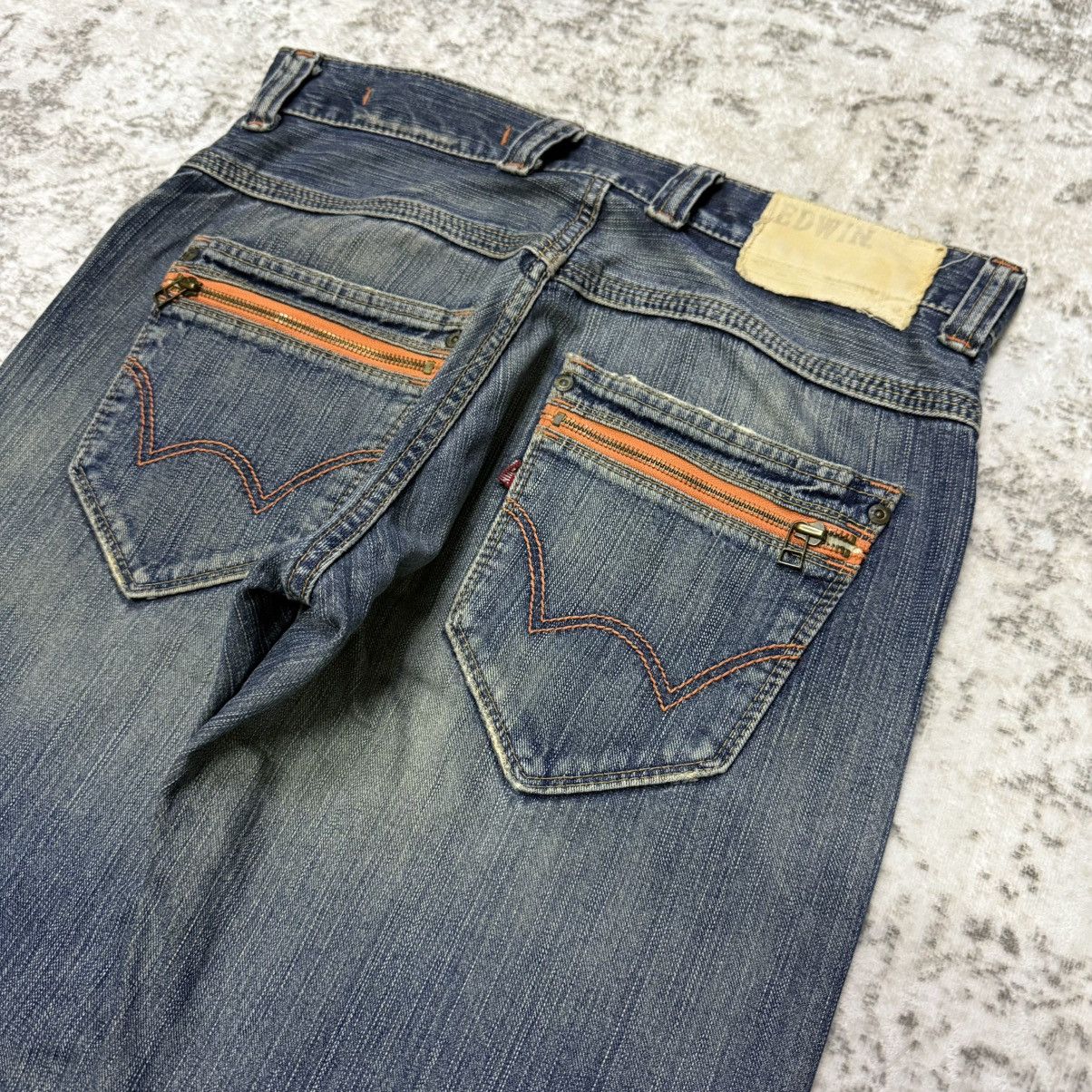 Edwin Vintage Edwin XV-S Patina Fade Wash Straight Jeans Size US 32 / EU 48 - 13 Thumbnail
