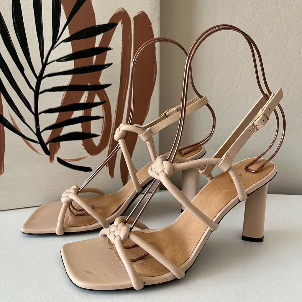 Frame Frame Le Hendrix Slingback Leather Heeled Sandals Cream Size Size US 8 / IT 38 - 3 Thumbnail