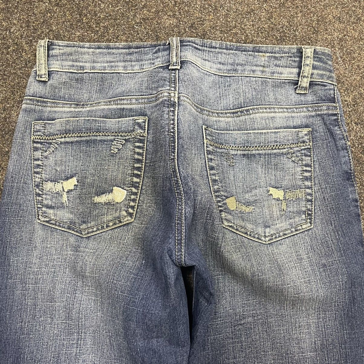 Vintage Vintage 90s Y2K Flared Jeans Distressed Wide Leg Skate 32 Size US 32 / EU 48 - 3 Thumbnail