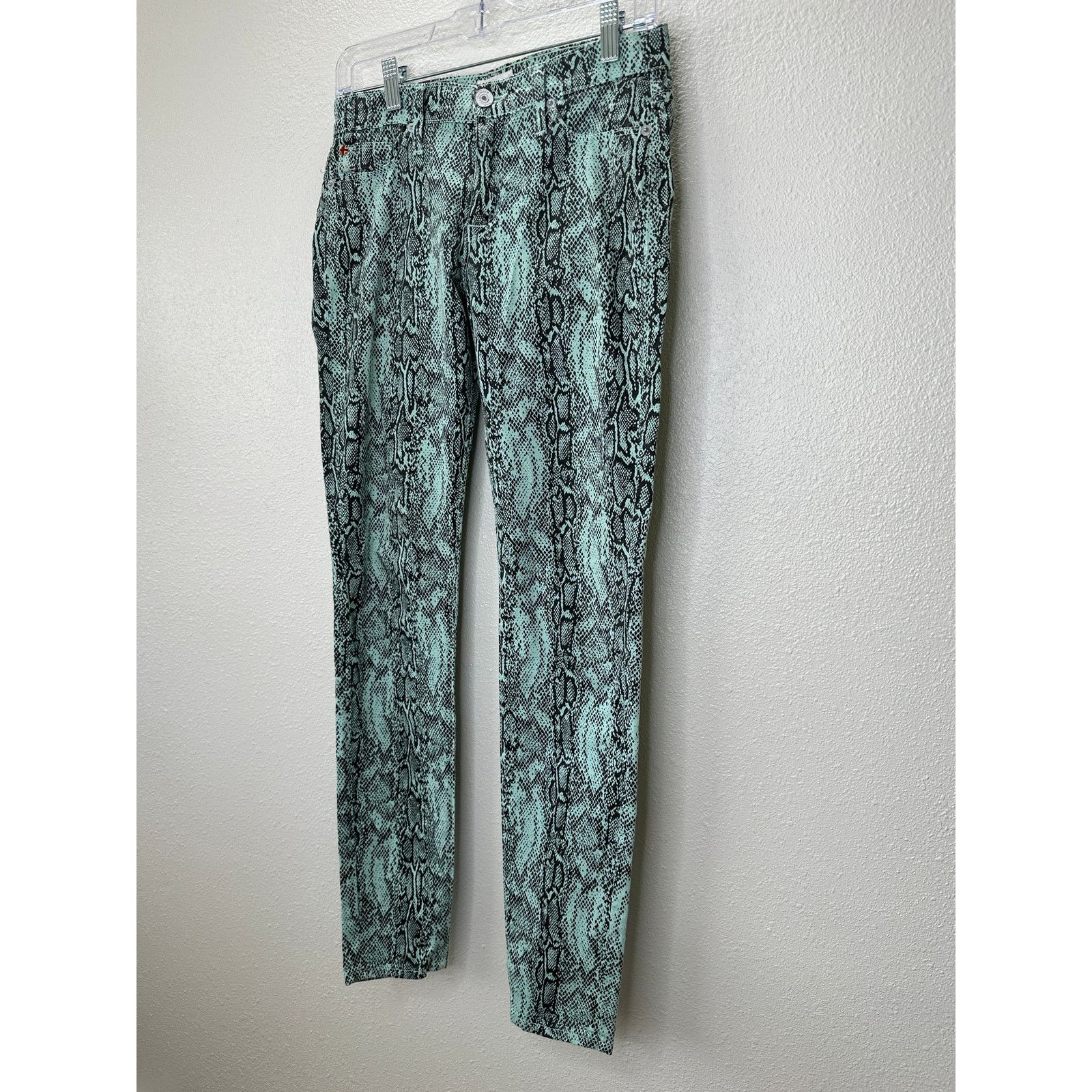 Hudson Hudson Teal & Black Snakeprint Nico Skinny Midrise Jean 26 Size 26" / US 2 / IT 38 - 4 Thumbnail